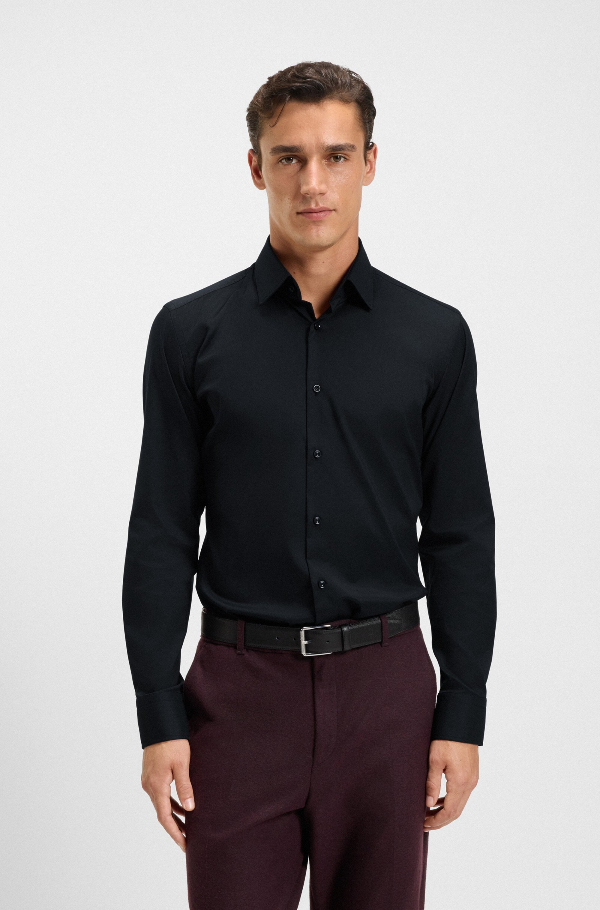 BOSS Businesshemd Slim-Fit, aus funktionalem Stretch-Twill, Kentkragen günstig online kaufen