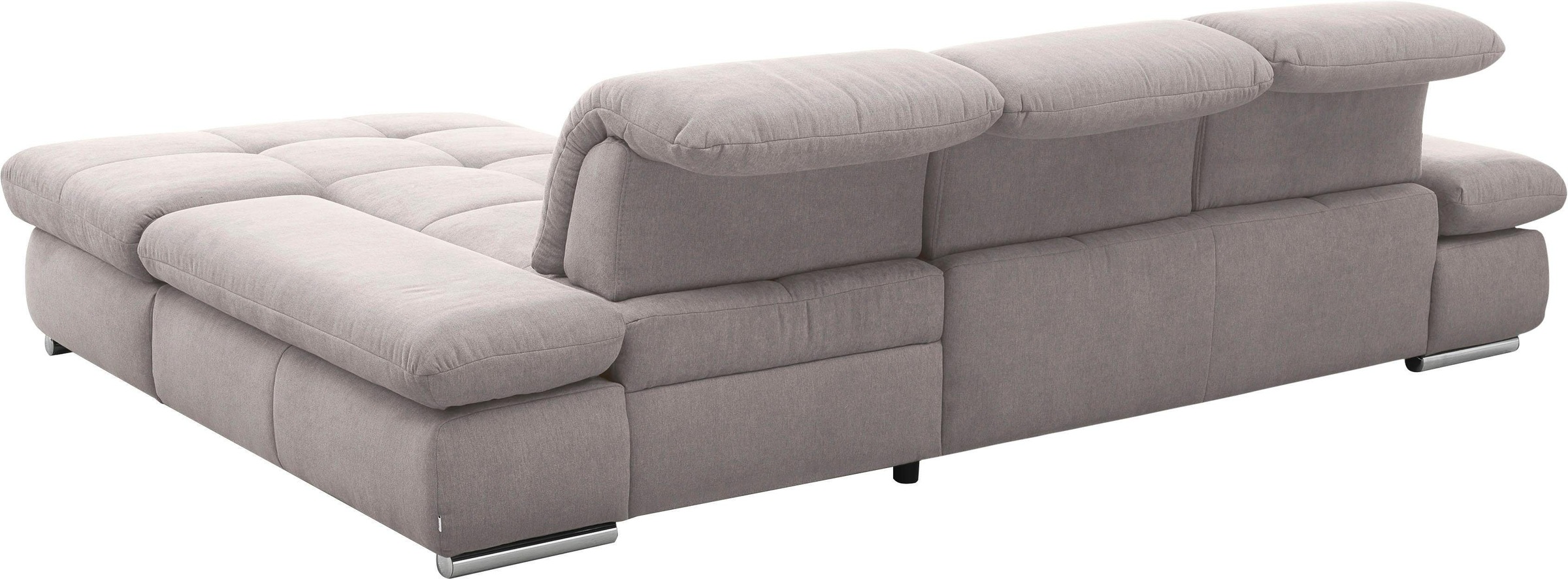 Ecksofa "SO4100 V", grau (elefant), B:284cm H:80cm T:190cm, SET ONE BY MUSTERRING, Sofas, Ecksofa, mit verstellbaren Kopfteilen, wahlweise mit Funktionen, Cord-Bezug 6