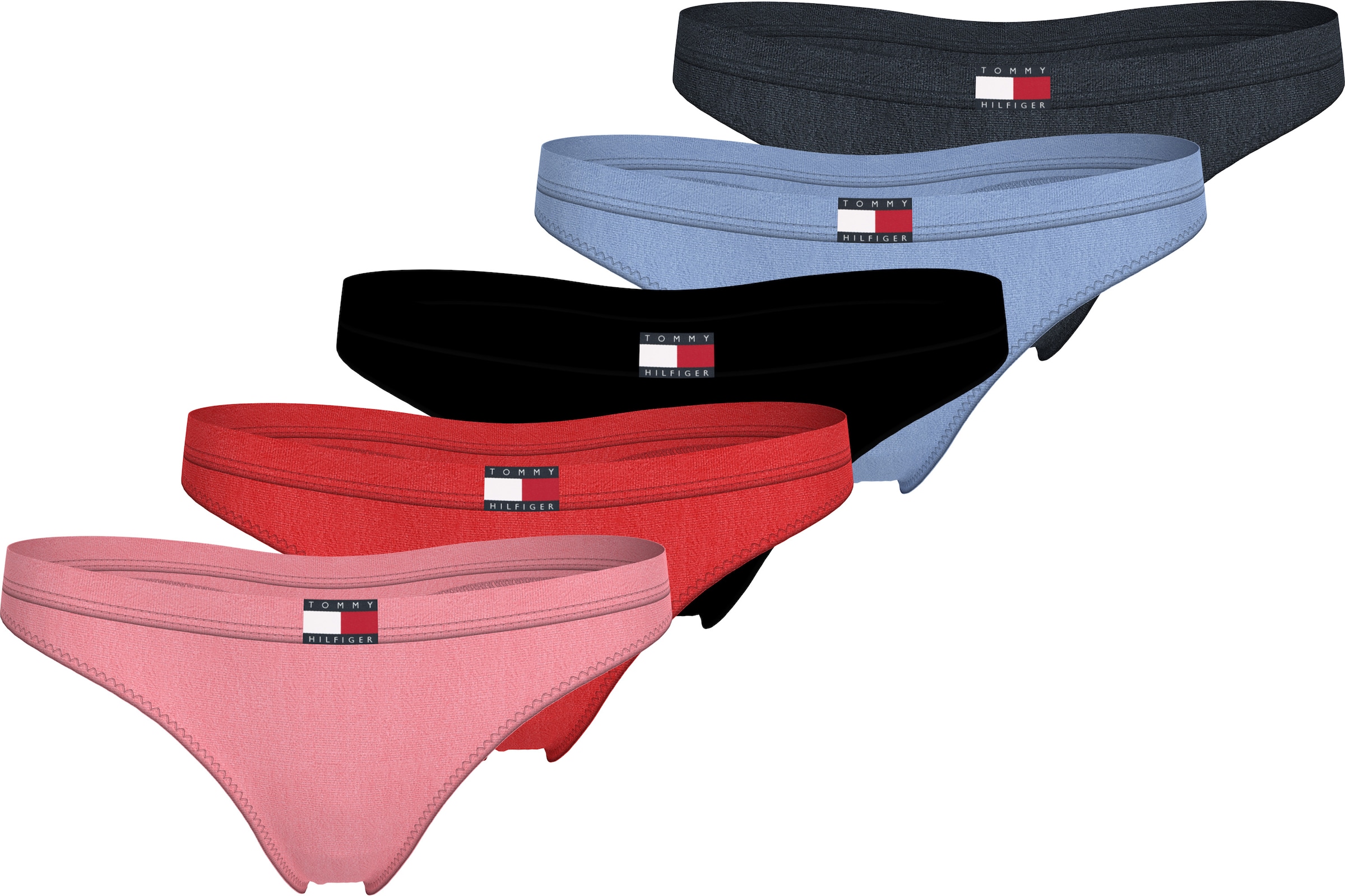 Tommy Hilfiger Underwear Slip »5 PACK FLAG THONG«, (Packung, 5 St., 5er), mit Logo