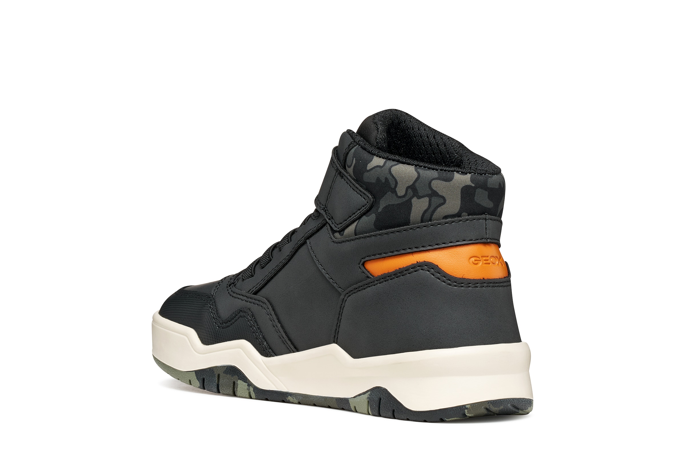 Geox Sneaker »J PERTH BOY«  Freizeitschuh mit Kontrastbesätzen, Gummizug und Klettriemchen