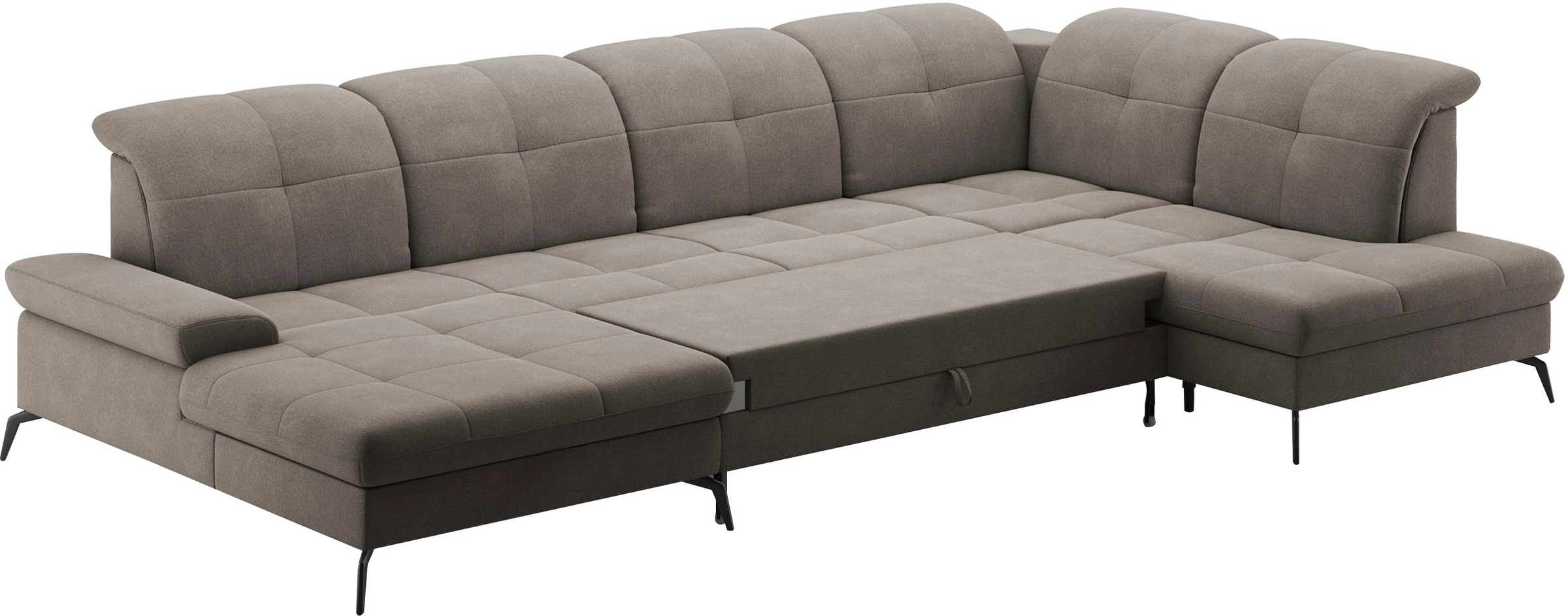 sit&more Wohnlandschaft »Amica, U-Form, inkl. Sitztiefenverstellung und Armteilverstellung«, wahlweise mit Kopfteilverstellung, Bettfunktion und Bettkasten