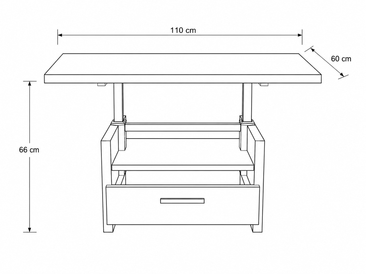 OTTO home Couchtisch »Ravenna, Kaffeetisch« Wildeiche Natur/Smoke massiv, Liftfunktion, Schublade, Ablage
