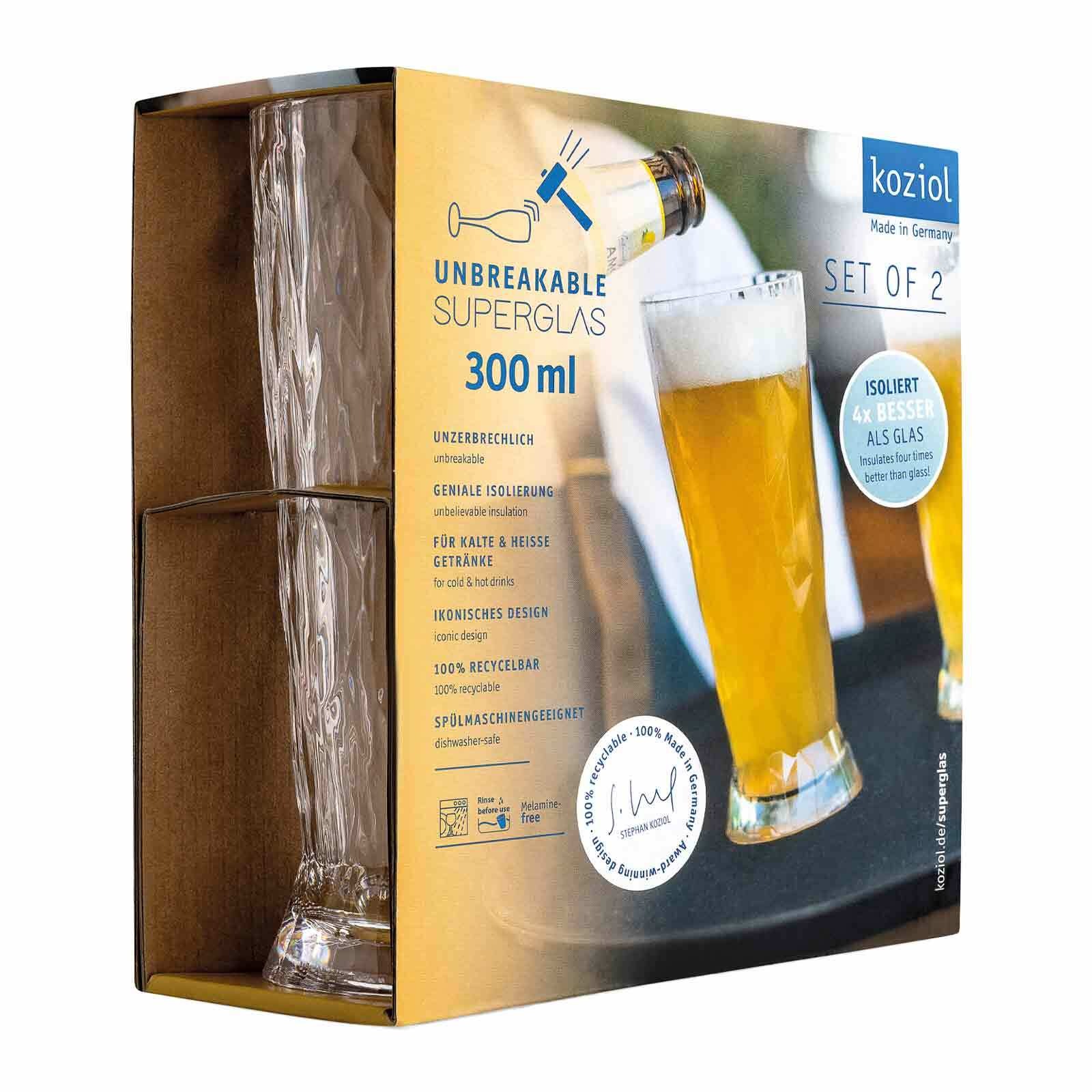 KOZIOL Bierglas »Superglas Club No. 10 Bierglas 300 ml 2er Set transparent«