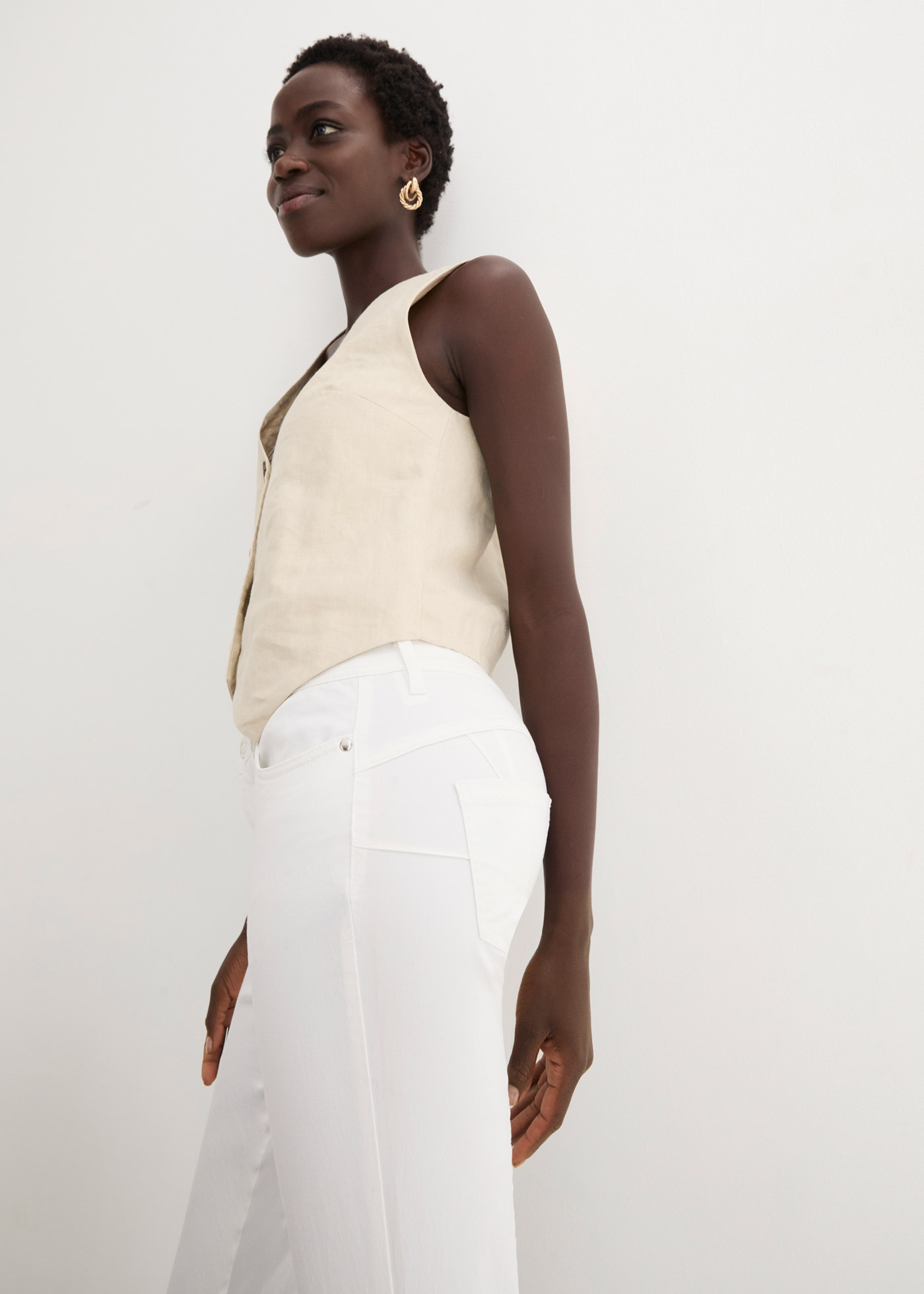 Thumbnail - bonprix Stretch-Hose "Stretchhose aus Baumwolle" aus Baumwolle, Polyester und Elasthan, Slim Fit Passform, 7/8-Länge