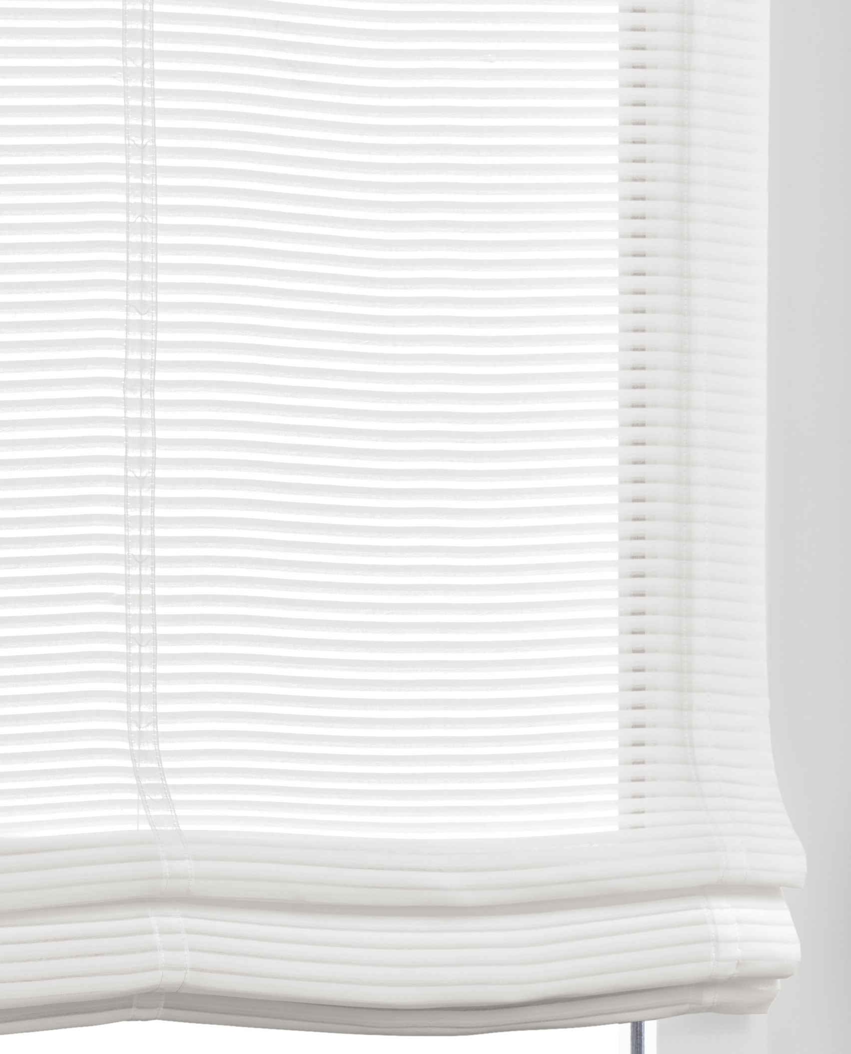 Kutti Raffrollo »Areggo mit Ösen, halbtransparent« mit Hakenaufhängung ohne Bohren freihängend feine Querstreifen, offwhite