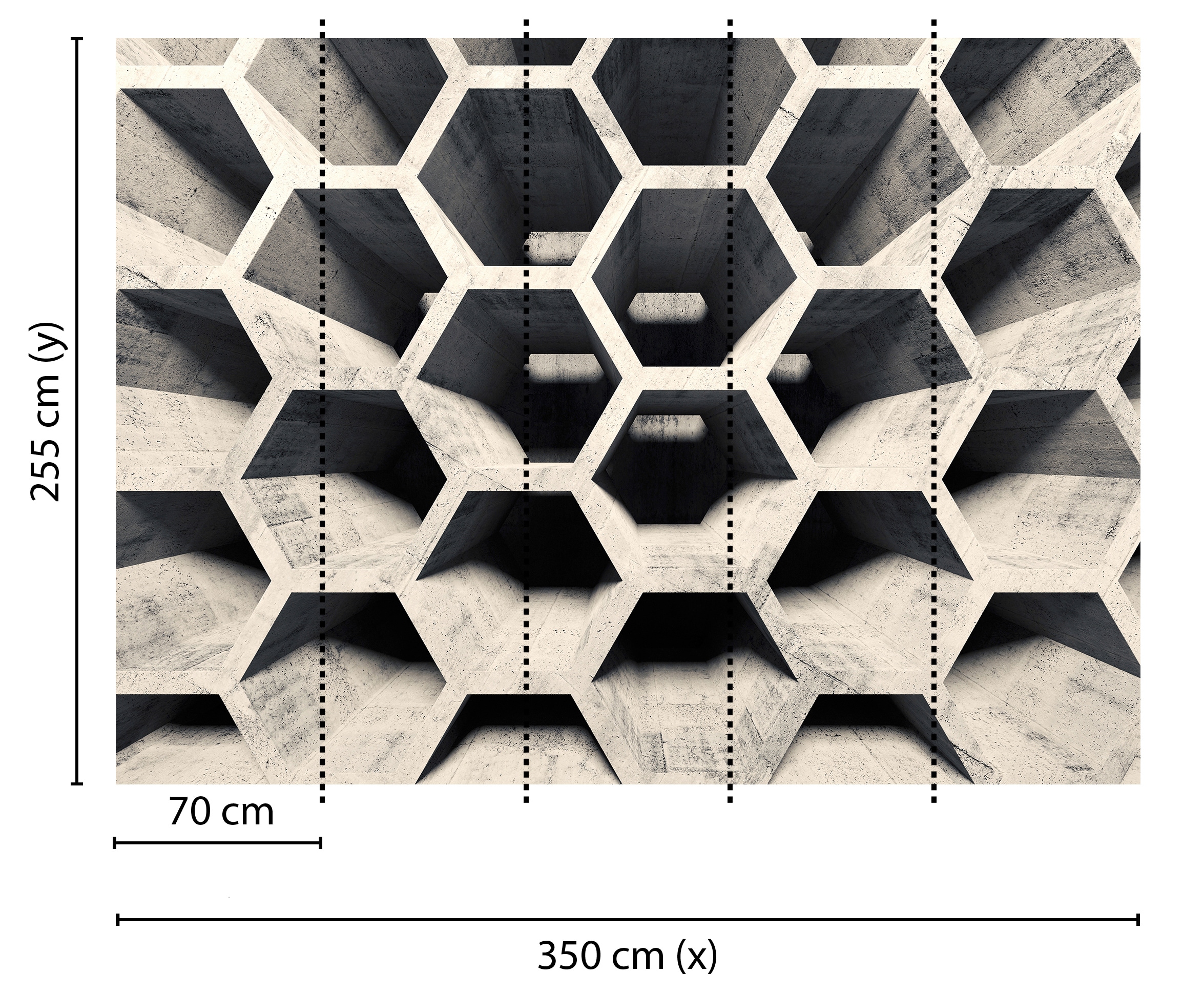 living walls Fototapete »Designwalls Honeycomb Structure 2«, Vlies, Wand, Schräge, Decke
