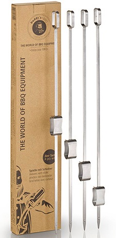 Buddys Grillspieß "Buddy´s BBQ" Edelstahl, wiederverwendbar, 29 cm