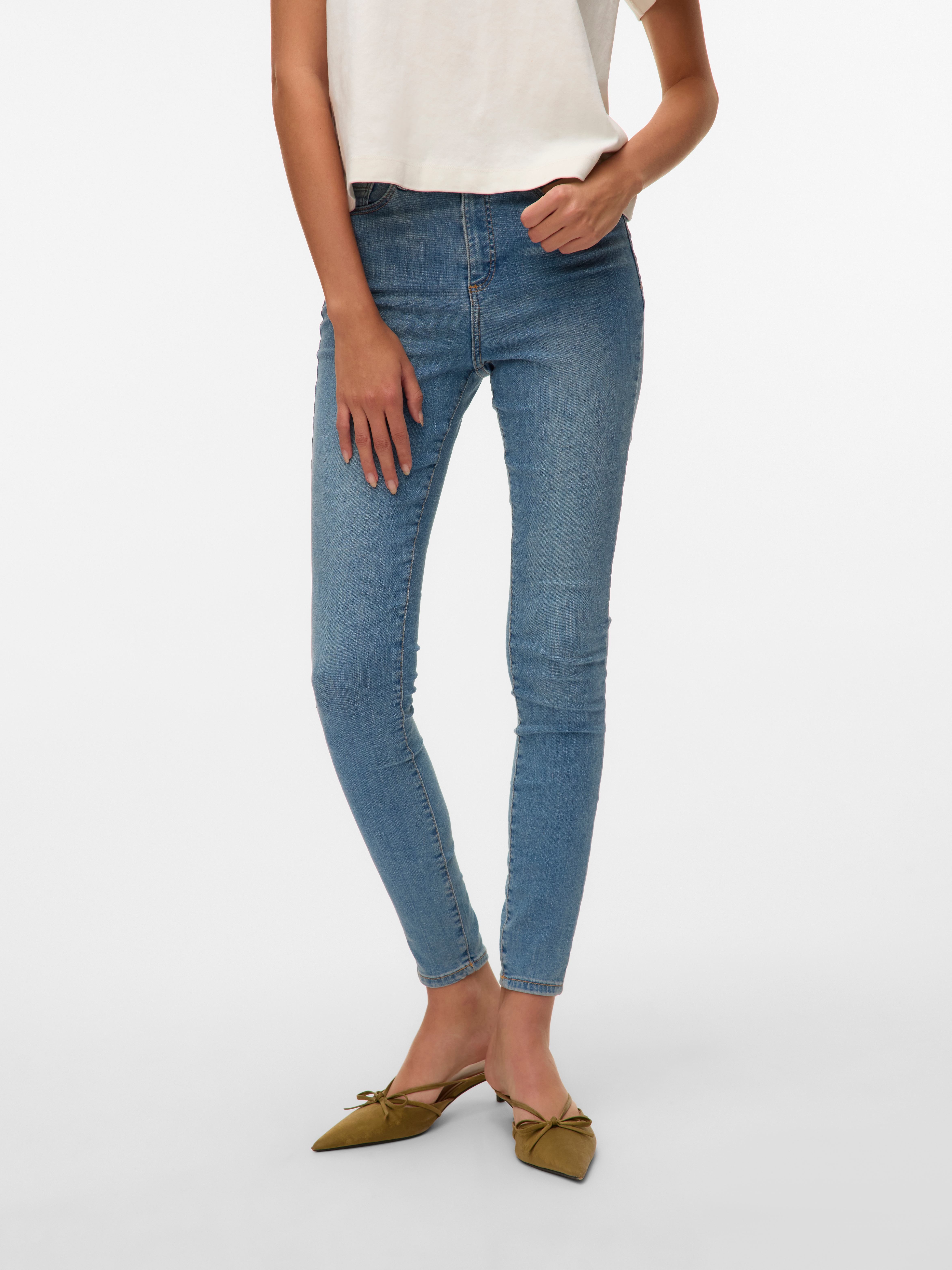 VERO MODA VMSOPHIA Women's High Waist Jeans Light Blue Denim Size XL