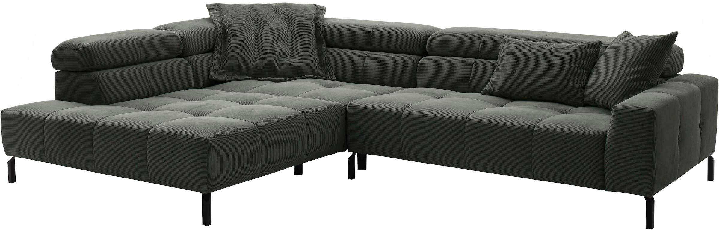 Places of Style Ecksofa »Cleveland, L-Form, incl. Kopfteilverstellung, Breite 311 cm«, wahlweise elektrischer Sitzvorzug