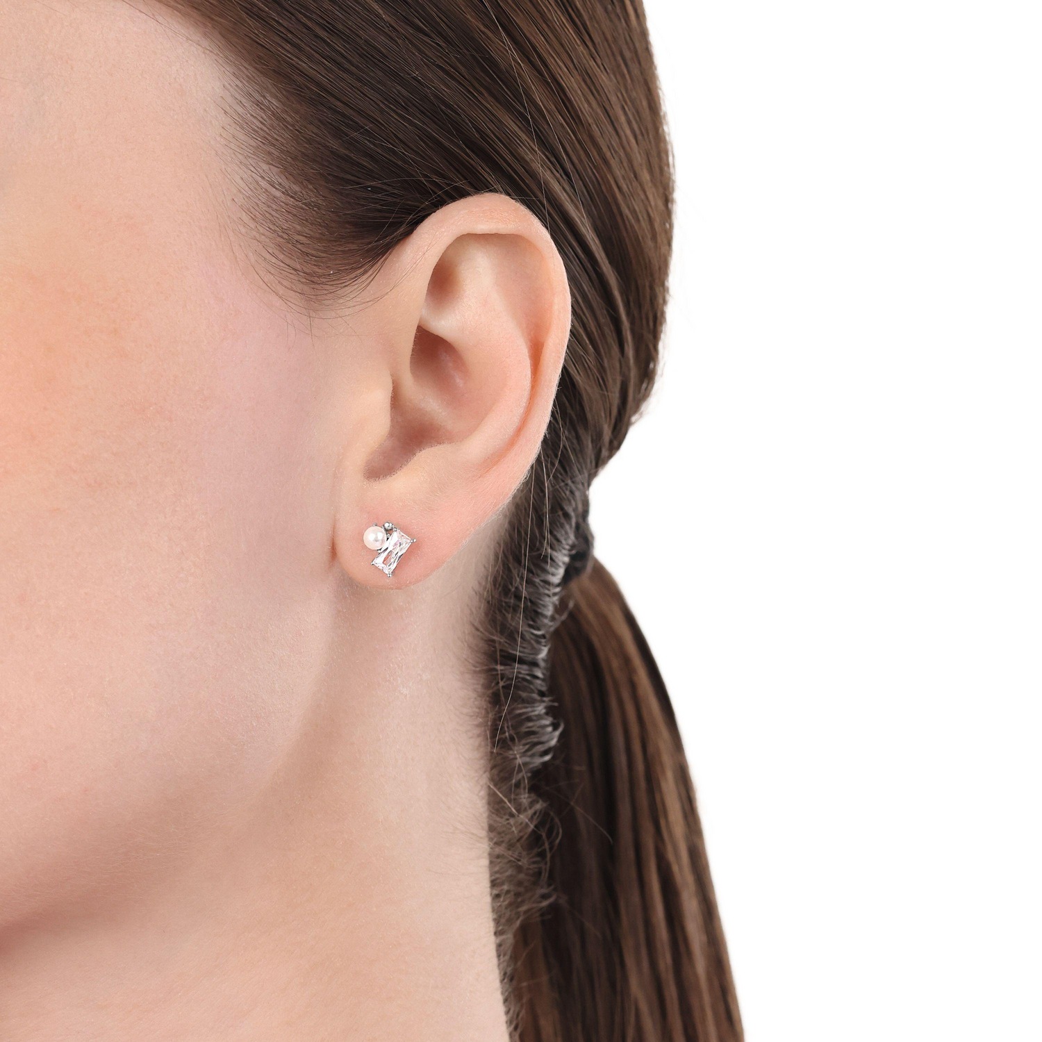 Amor Paar Ohrstecker »Schmuck Geschenk, Perle« mit Zirkonia (synth.)   - mit Glasperle