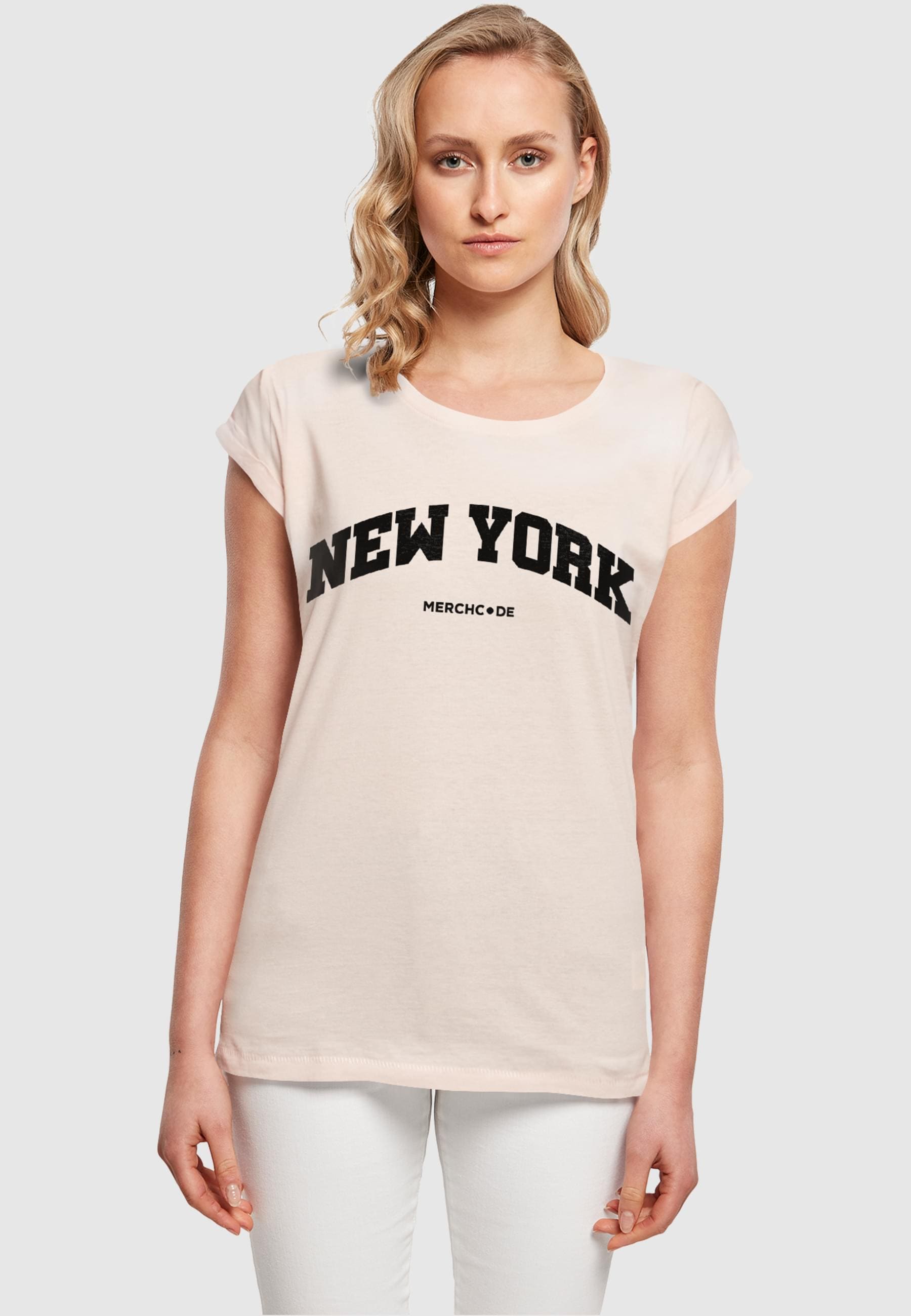 Merchcode T-Shirt »Merchcode Damen Ladies New York Wording - T-Shirt«, (1 tlg.)