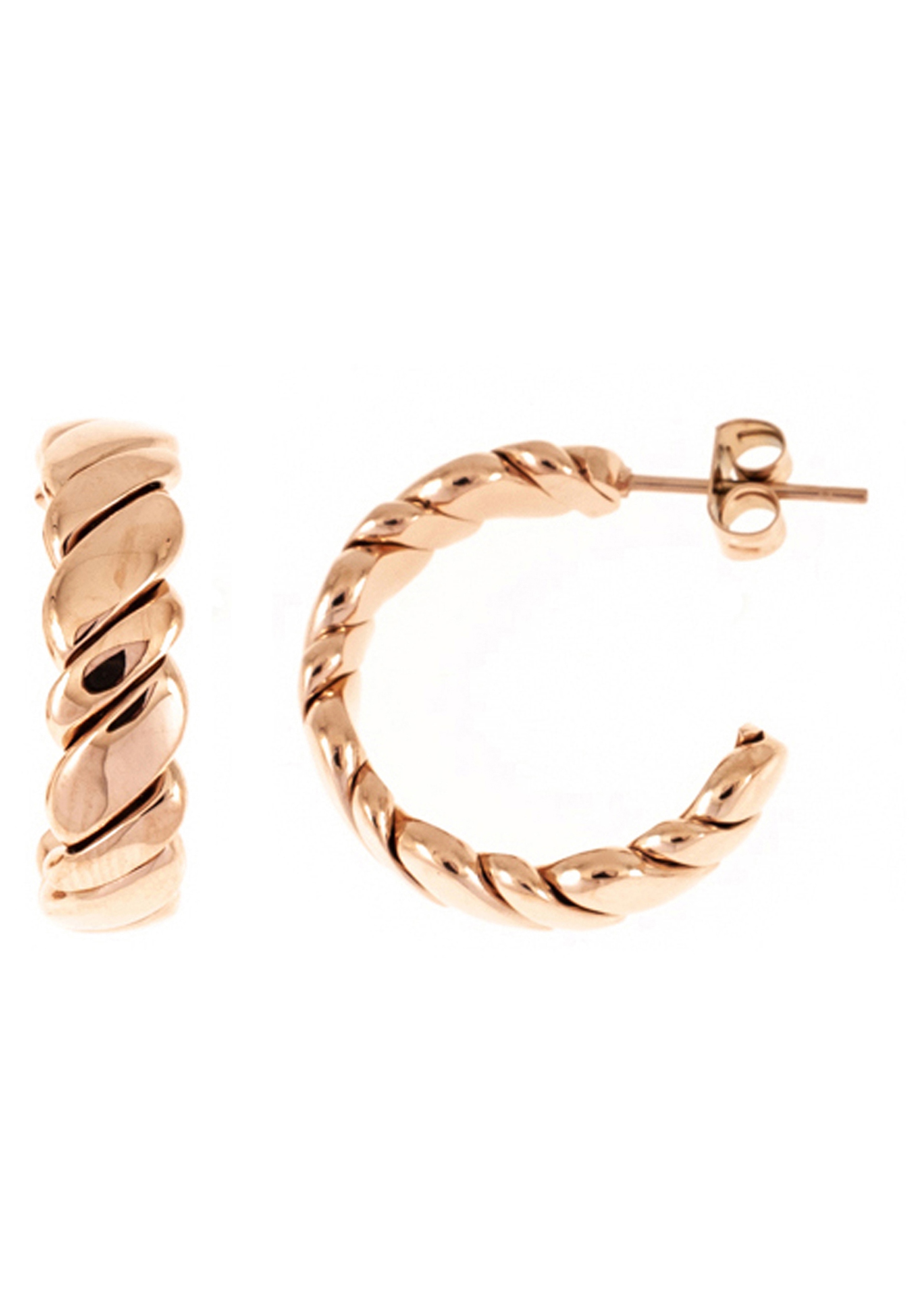 JOBO 21mm Half Hoop Earrings Rose Gold