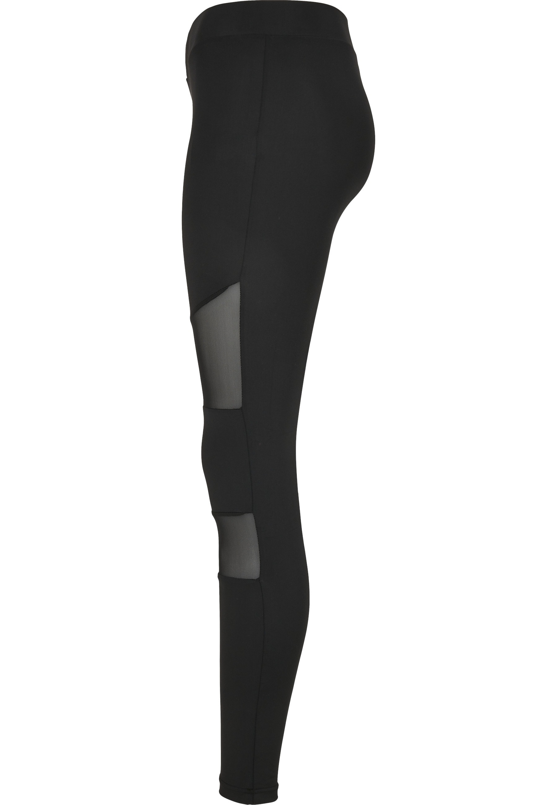 Leggings URBAN CLASSICS "Urban Classics Damen Ladies Tech Mesh Leggings", Damen, Gr. L, US-Größen, schwarz, 80% Polyamid, 20% Elasthan, unifarben, slim fit, Hosen Leggings 3