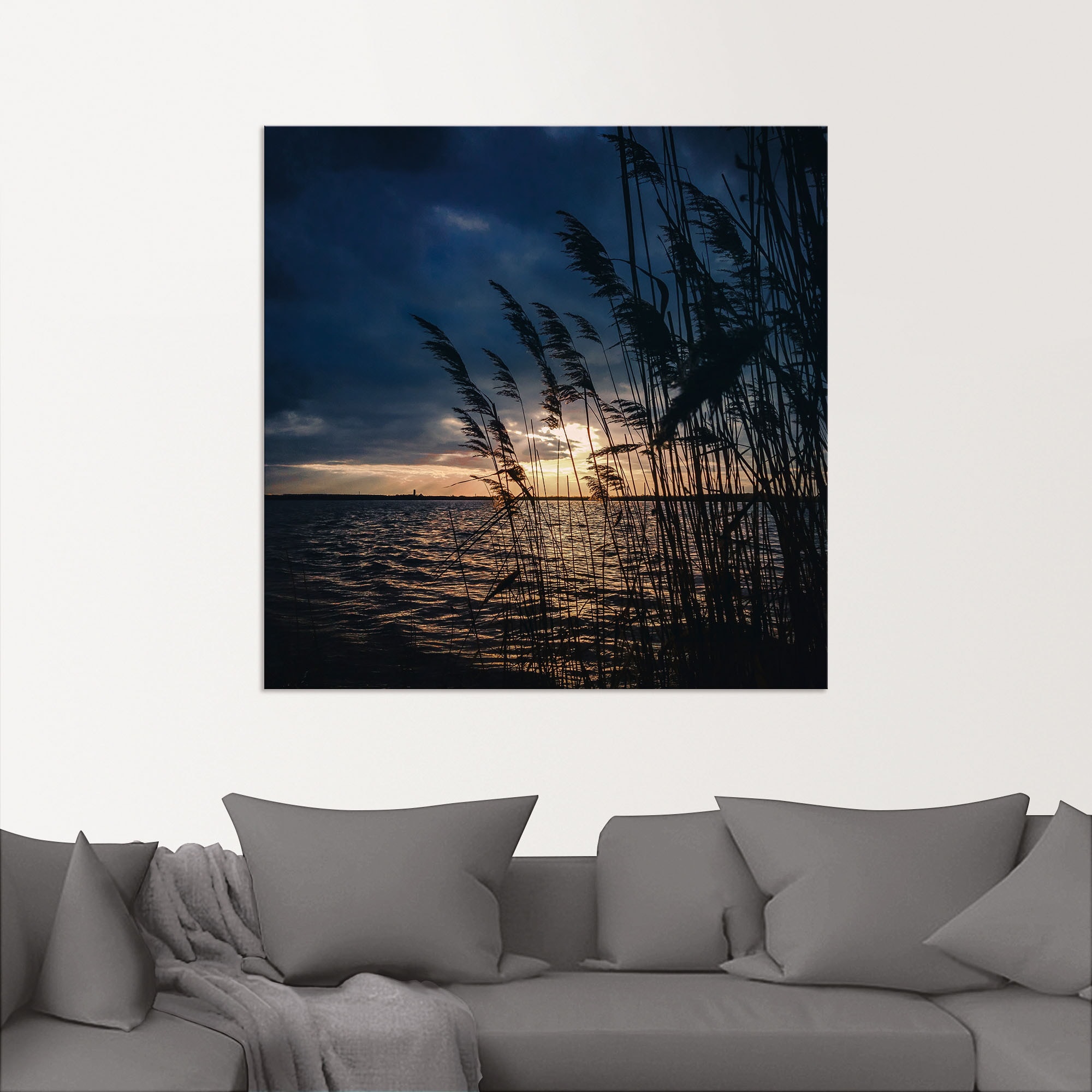 Artland Wandbild »Sonnenuntergang mit Schilf am See«, Seebilder, (1 St.),  als Alubild, Leinwandbild, Wandaufkleber oder Poster in versch. Größen  kaufen | BAUR