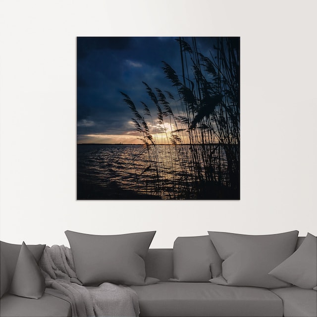 Artland Wandbild »Sonnenuntergang mit Schilf am See«, Seebilder, (1 St.),  als Alubild, Leinwandbild, Wandaufkleber oder Poster in versch. Größen  kaufen | BAUR