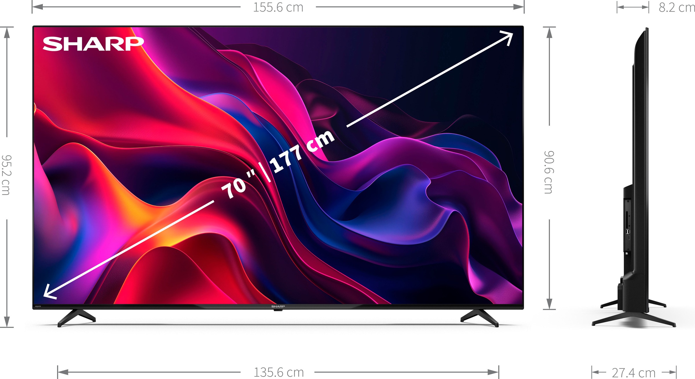 Sharp LED-Fernseher »4T-C70GKx«, Smart-TV