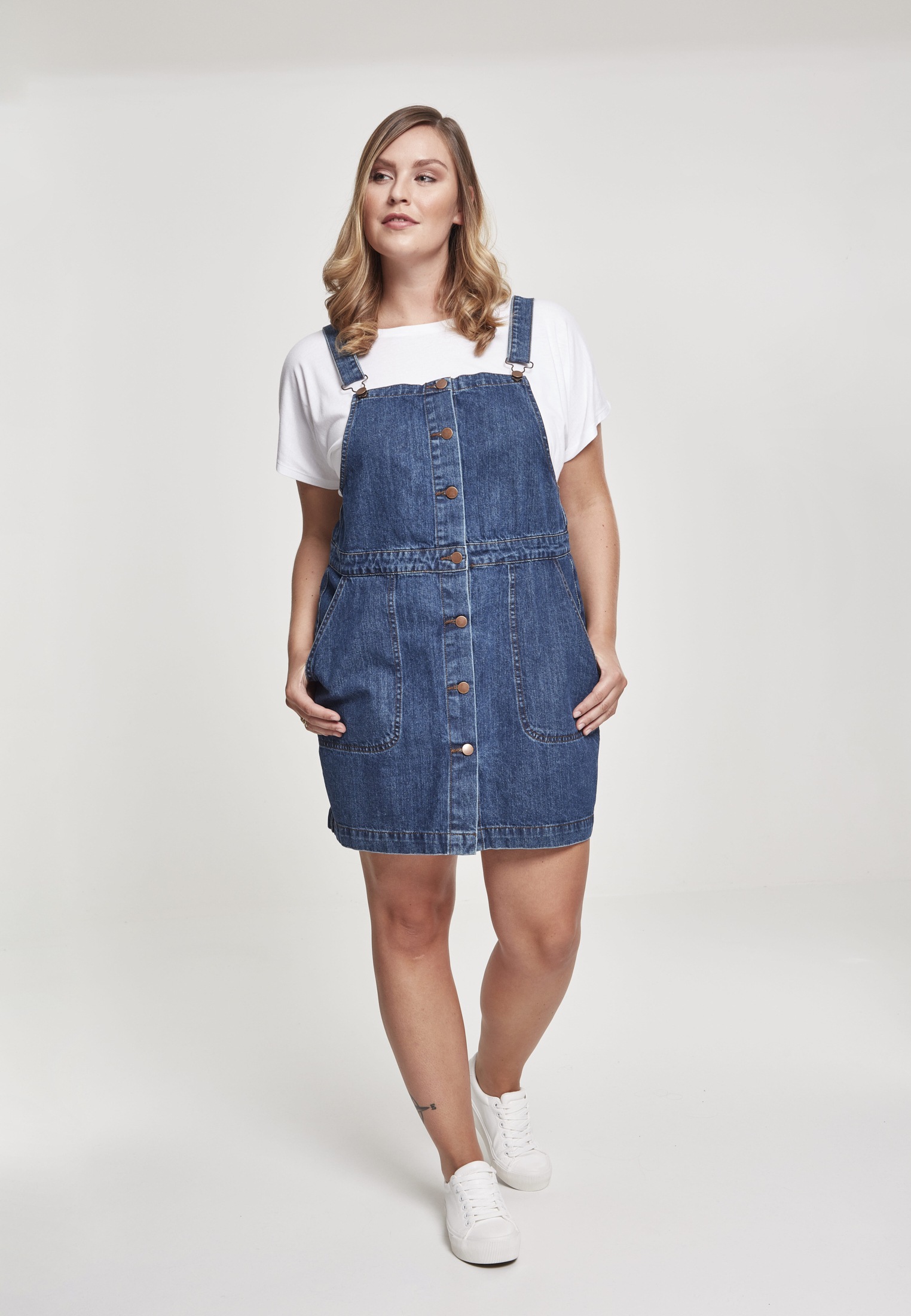 URBAN CLASSICS Latzrock »Damen Ladies Denim Dungarees Dress« (1 tlg.) NH9371