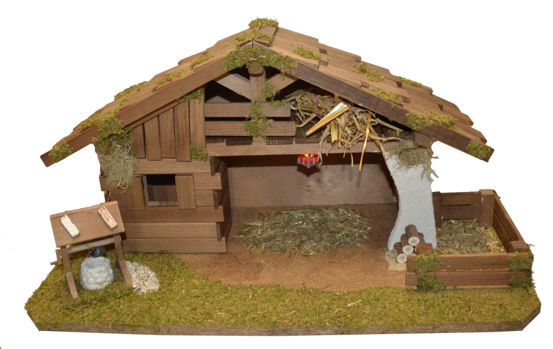 Alfred Kolbe Krippe "Krippenstall ohne Trafo" mit Laterne, Brunnen, Holz, 9 günstig online kaufen