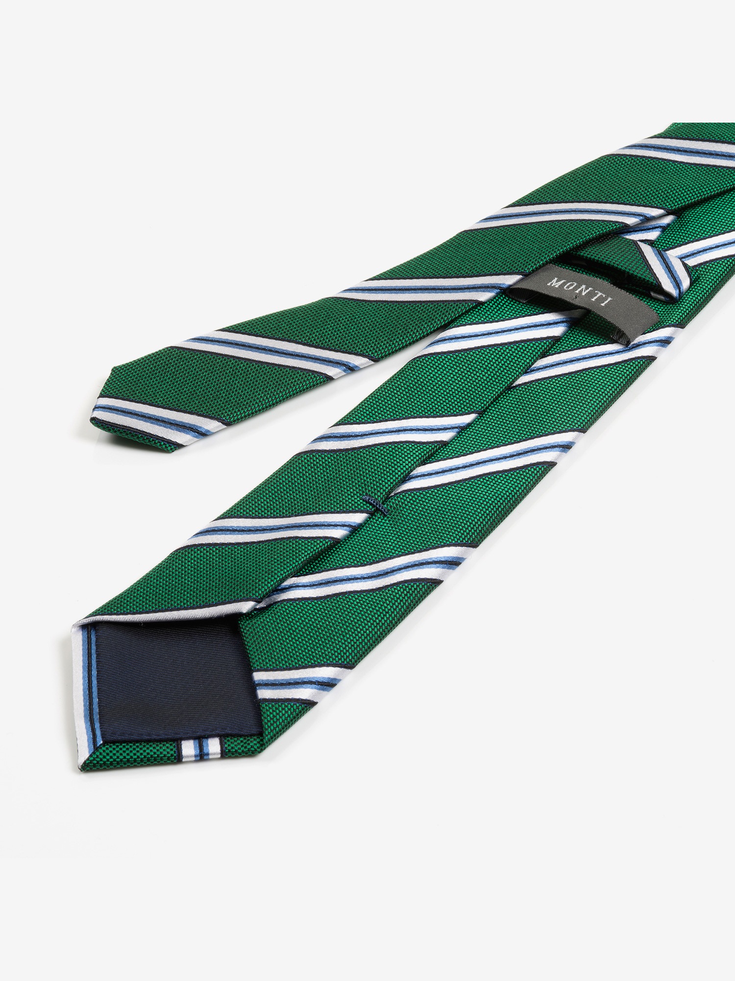 Thumbnail - MONTI Krawatte "THOMA" aus reiner Seide – mit klassischem Streifen-Dessin und Twill-Struktur
