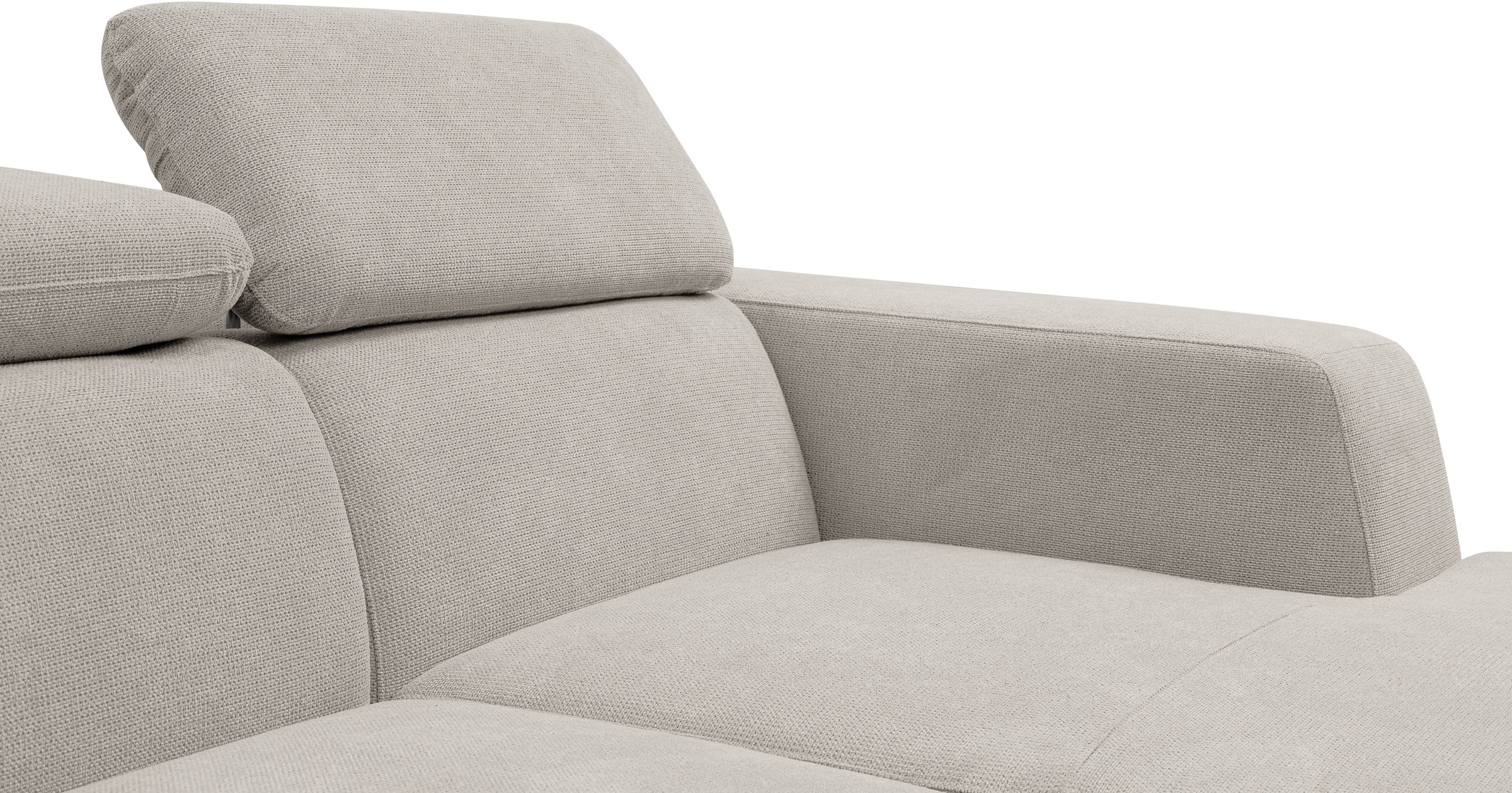 WERK2 Ecksofa »Cherry, modernes Sofa mit Komfortfunktionen, Breite 270cm, L-Form,«, bequem, mit verstellbaren Kopfteilen, Schlaffunktion und Bettkasten