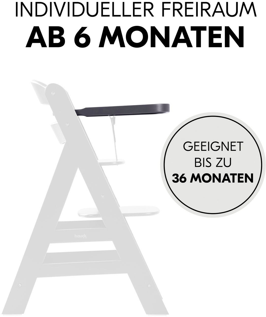 Hauck Hochstuhltablett »Alpha Wooden Tray Essbrett, Dark Grey«, FSC® - schützt Wald - weltweit
