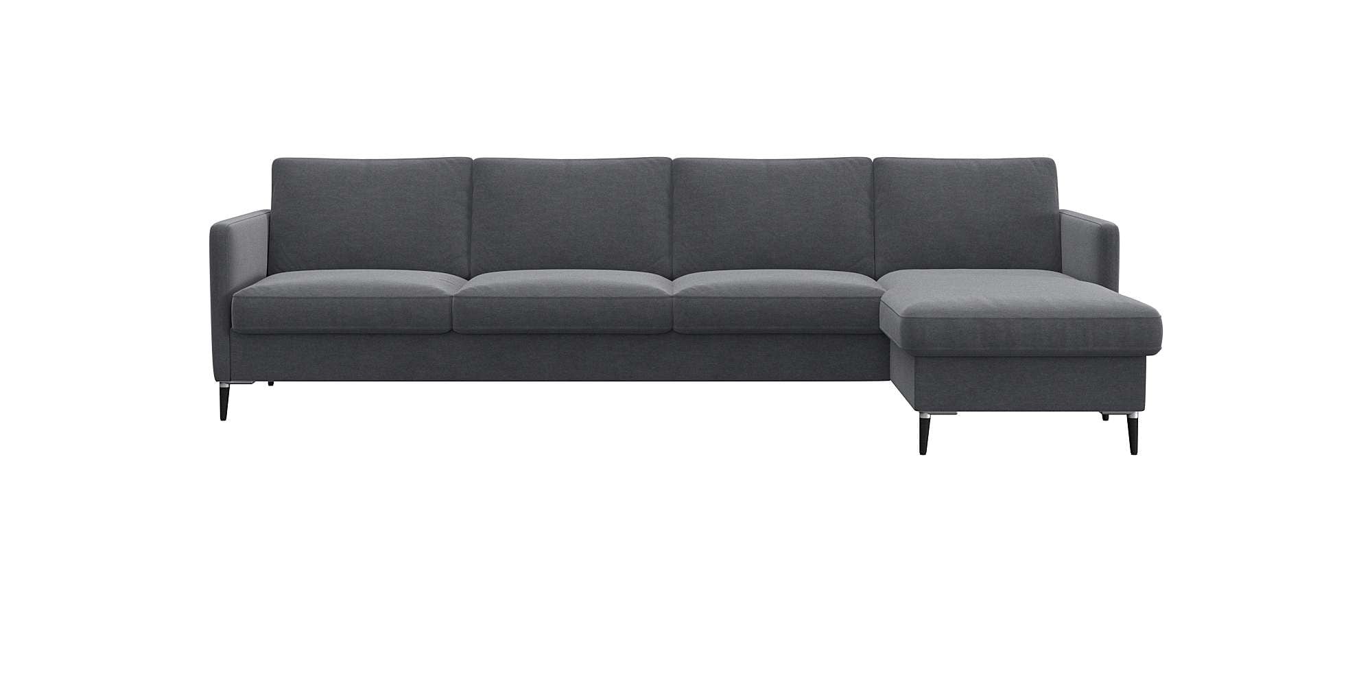 FLEXLUX Ecksofa "Fiore, L-Form, bequem und komfortabel durch hochwertigem Sitzaufbau" schmale Armlehnen, Kaltschaum, Füße Alu+schwarz