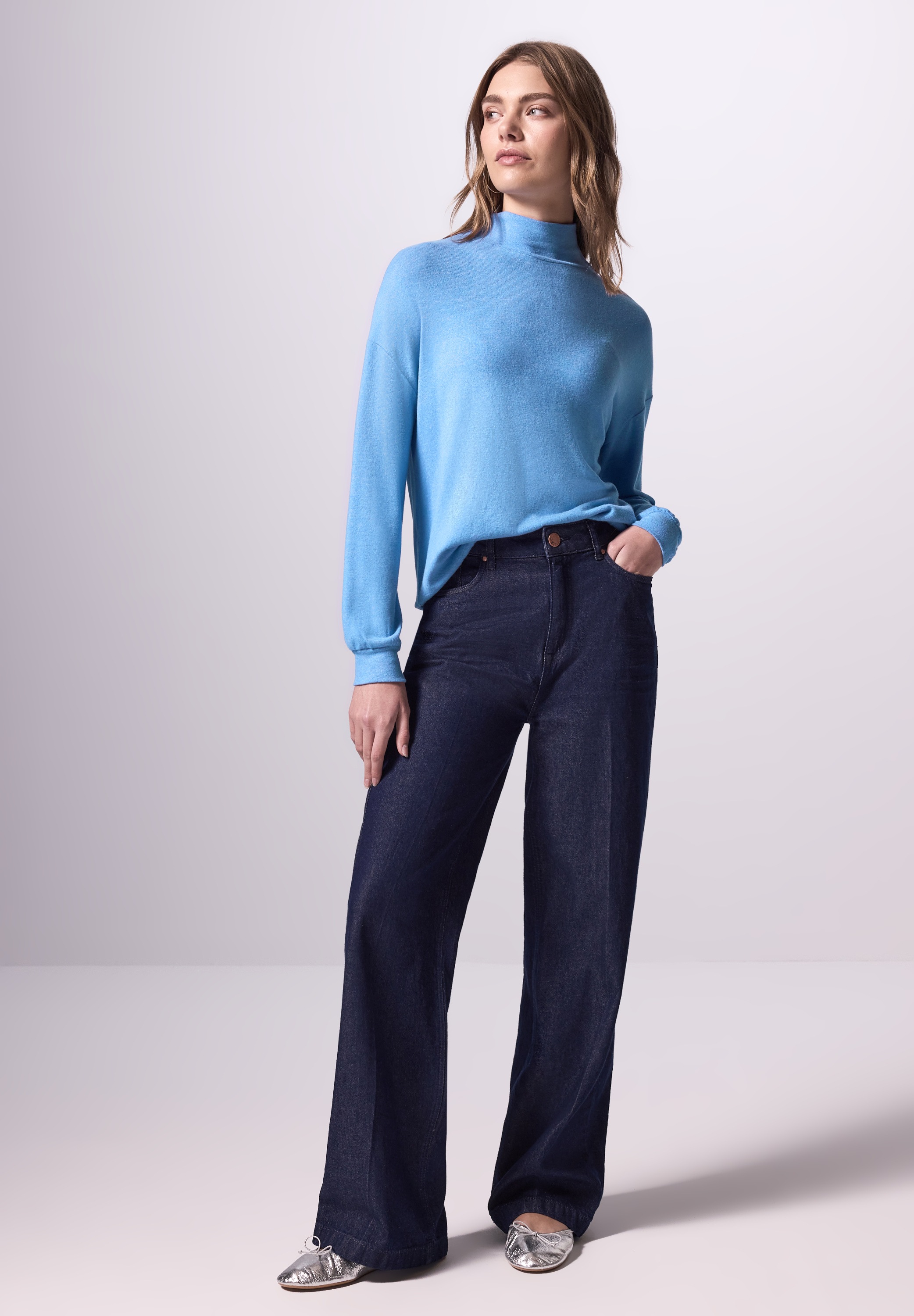 STREET ONE STUDIO Langarmshirt, aus softem Materialmix