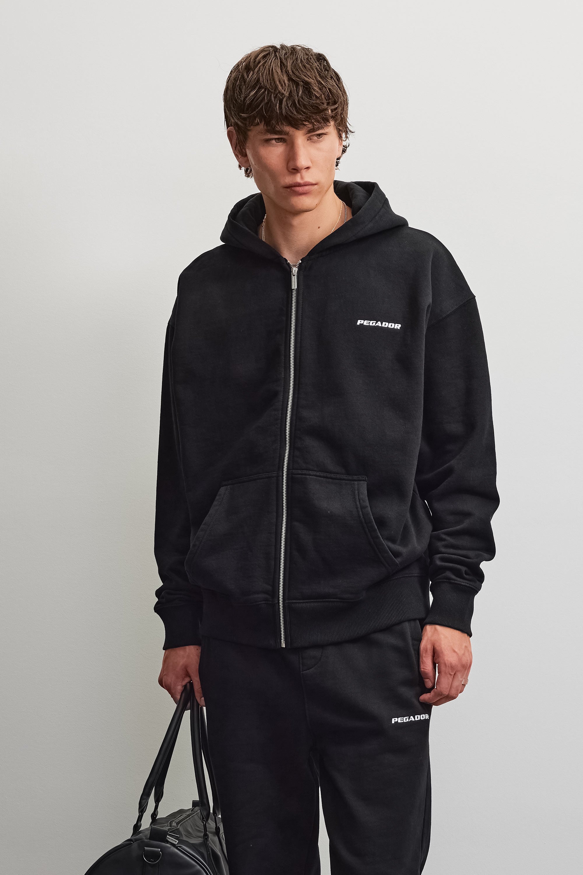 PEGADOR Kapuzensweatjacke »Logo Oversized Sweat Jacket« Baumwollmischung, oversize
