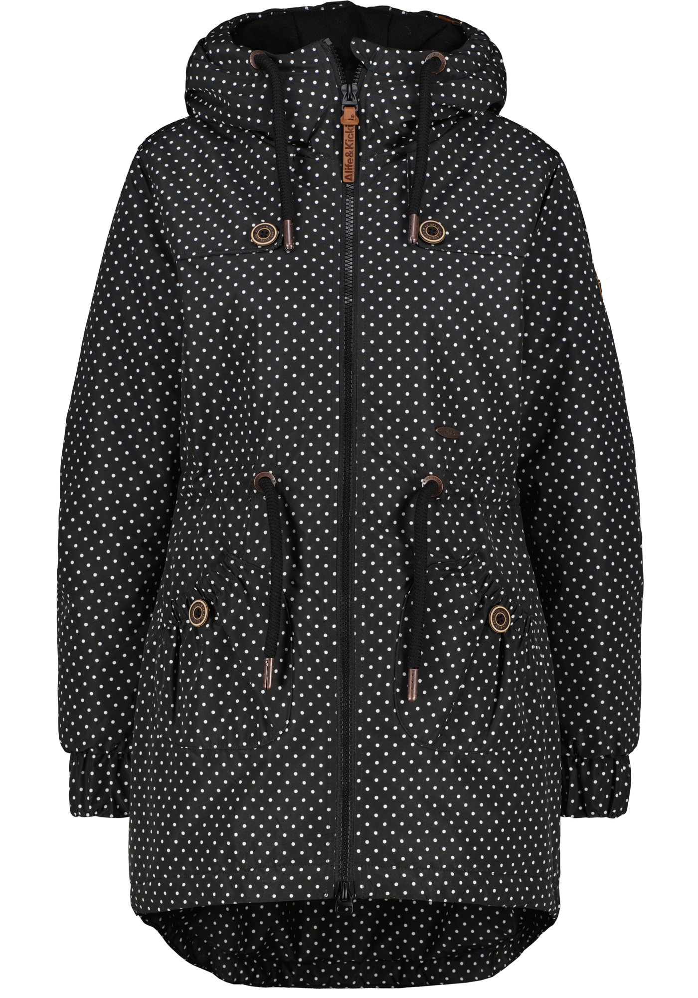 Alife & Kickin Outdoorjacke »CHARLOTTEAKB« mit Kapuze gefütterter Parka, Kapuzenjacke durch Bindeband tailliert