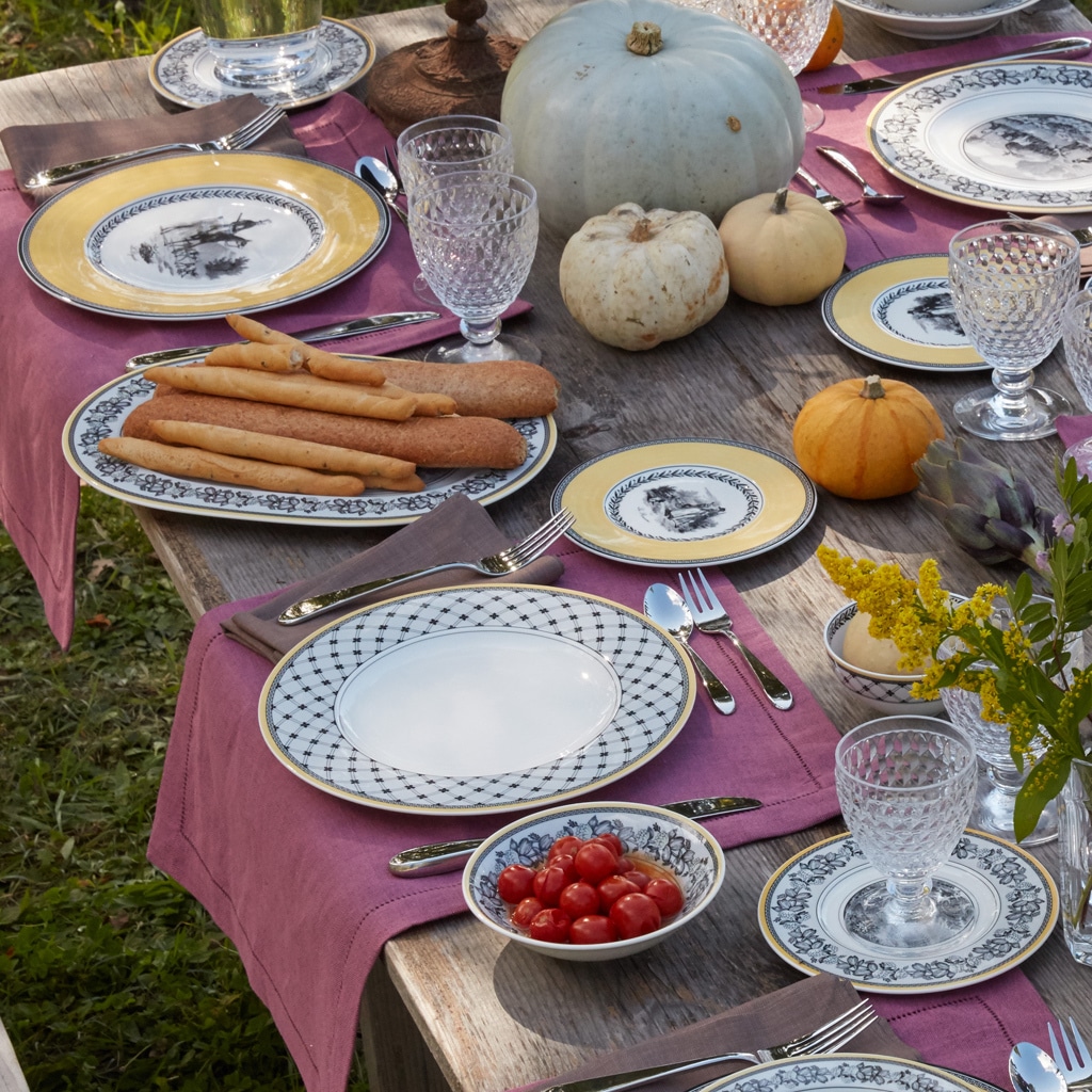 Villeroy & Boch Brotteller »Brotteller Audun Ferme ø 16 cm 6er Set weiß-grau-gelb«