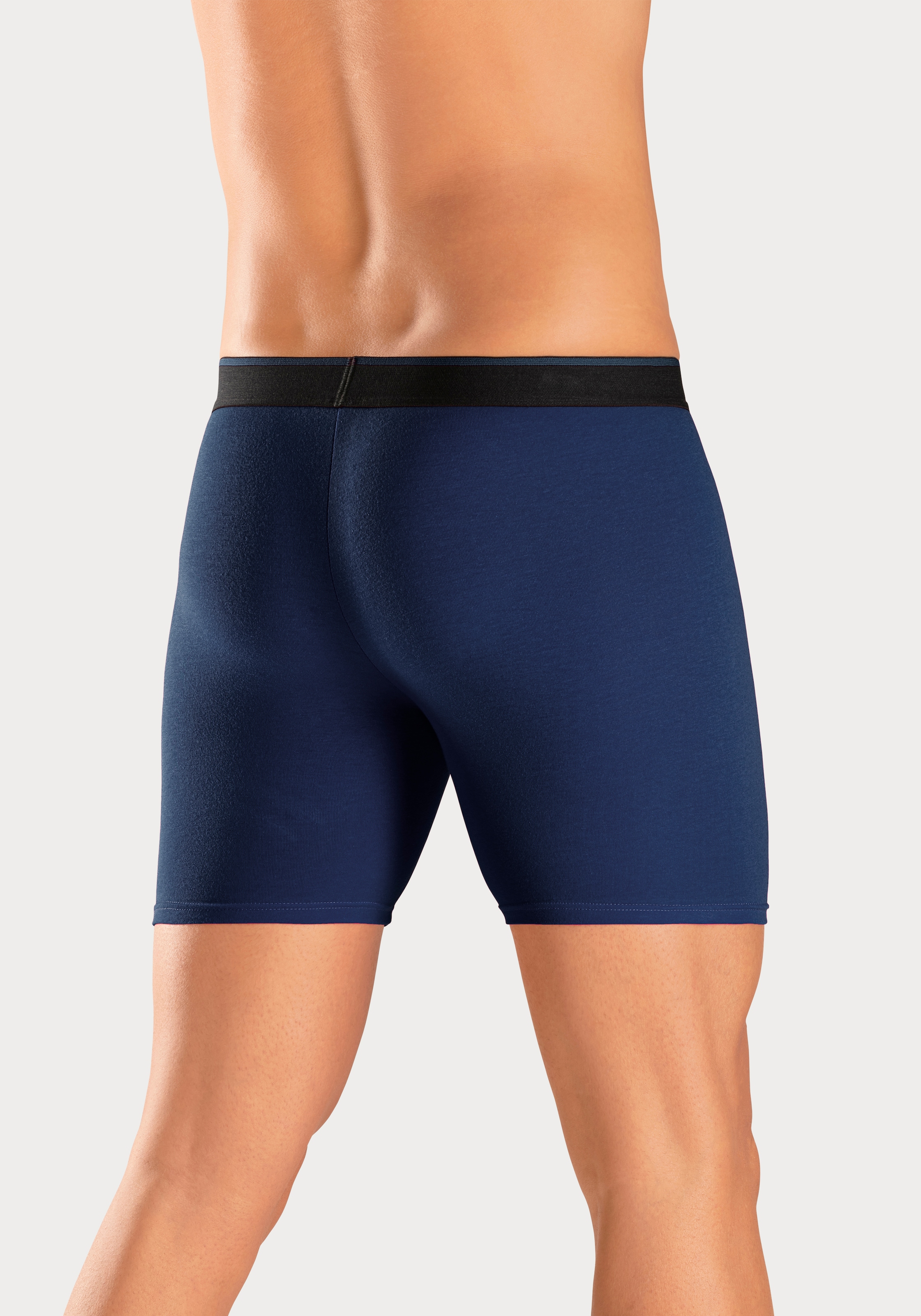 AUTHENTIC LE JOGGER Langer Boxer, (Packung, 5 St.), mit zweifarbigem Webbund und längerem Bein