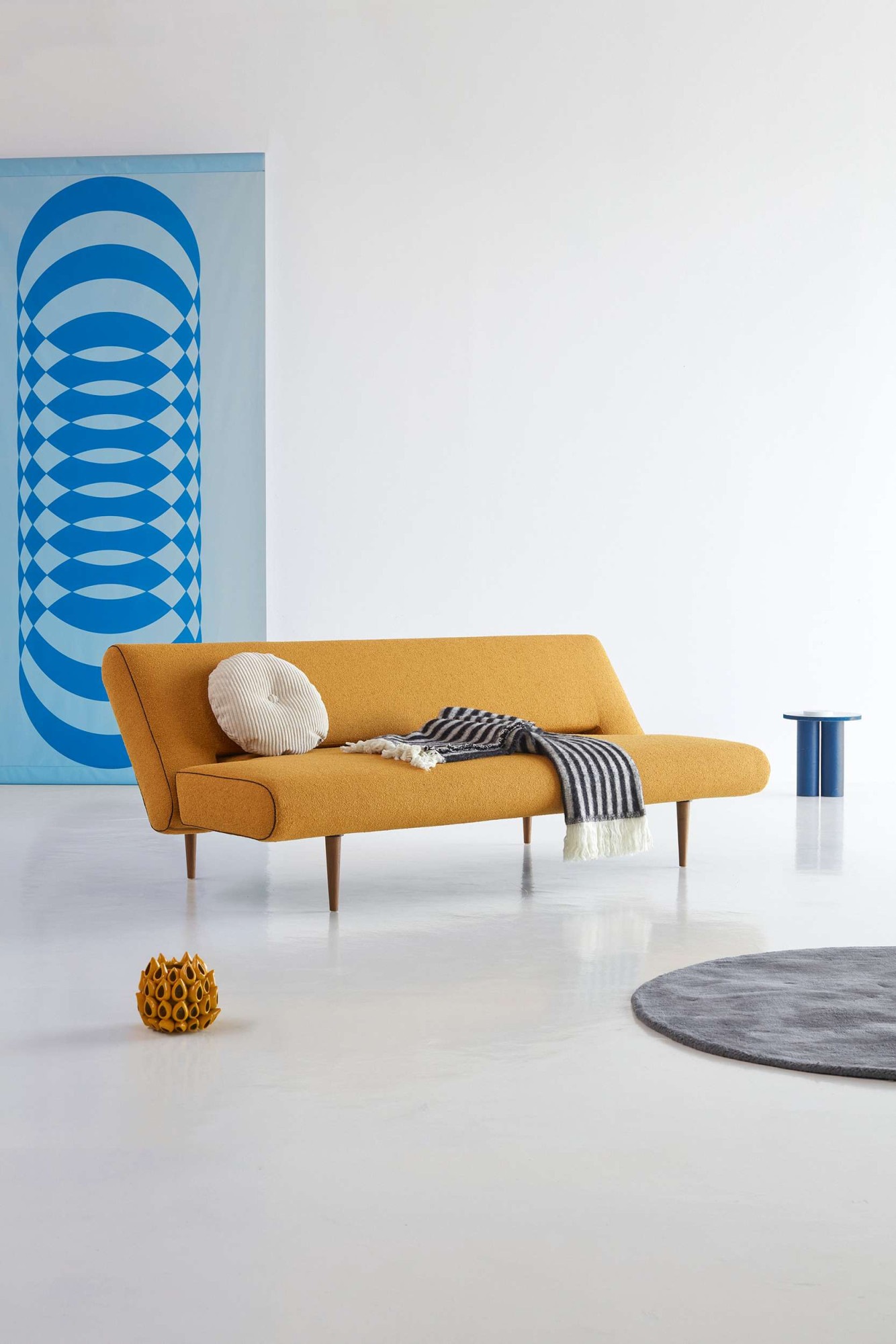 INNOVATION LIVING ™ Schlafsofa »Unfurl Bettsofa, super Strukturstoff, Gästebett, Breite 200cm« 3-stufig klappbar, Teddy Stoff, Braun, als Dauerschläfer geeignet