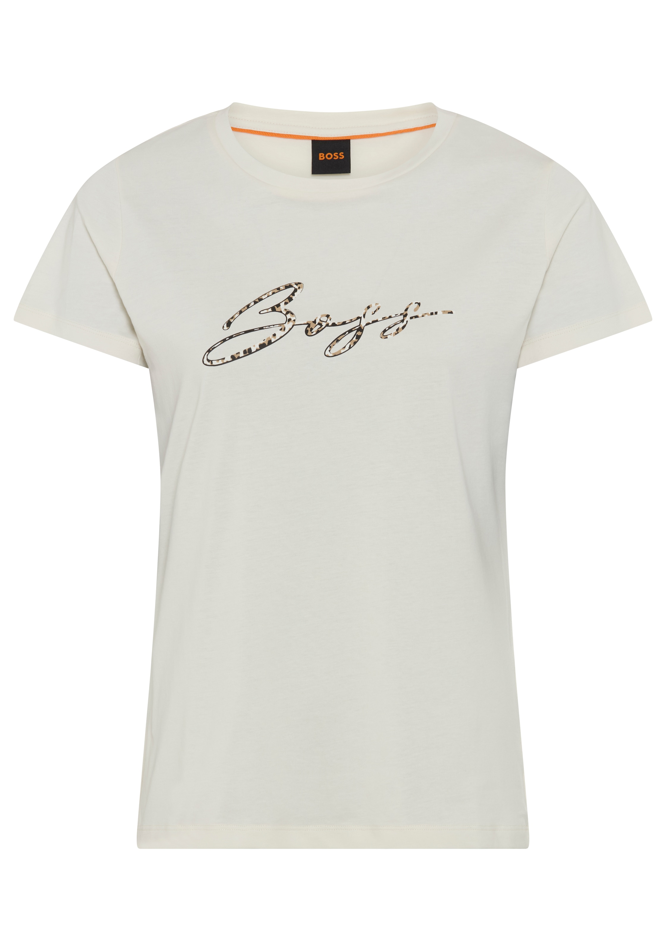 BOSS ORANGE T-Shirt "Elove Premium Damenmode" mit Stickerei, Slim Fit
