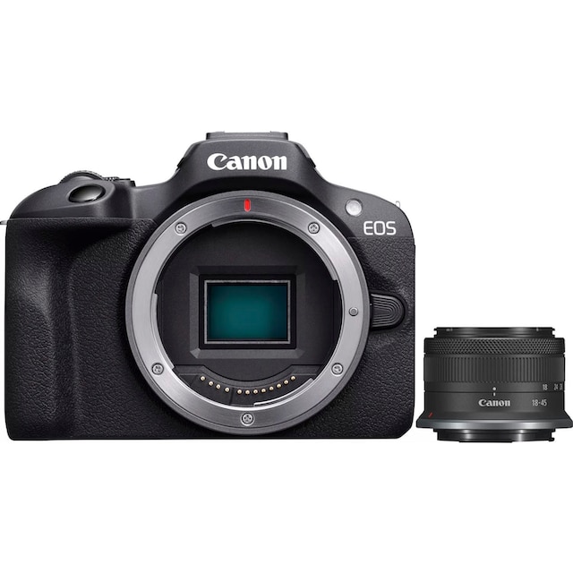 Canon Systemkamera »EOS R100 + RF-S 18-45mm F4.5-6.3 IS STM Kit«, RF-S  18-45mm F4.5-6.3 IS STM, 24,1 MP, Bluetooth-WLAN | BAUR