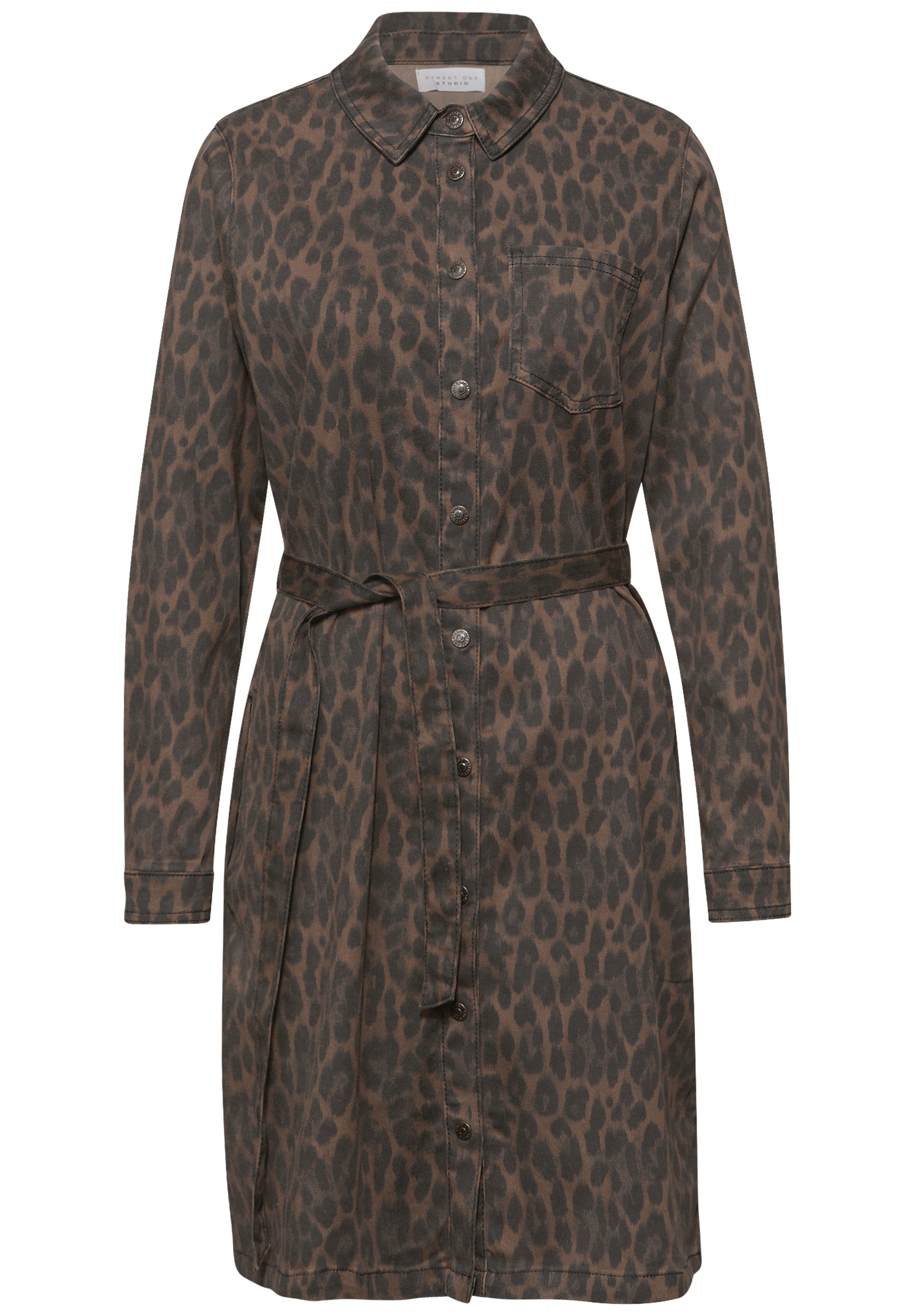 Thumbnail - STREET ONE STUDIO Blusenkleid Brusttasche mit Bindegürtel zum Taillieren