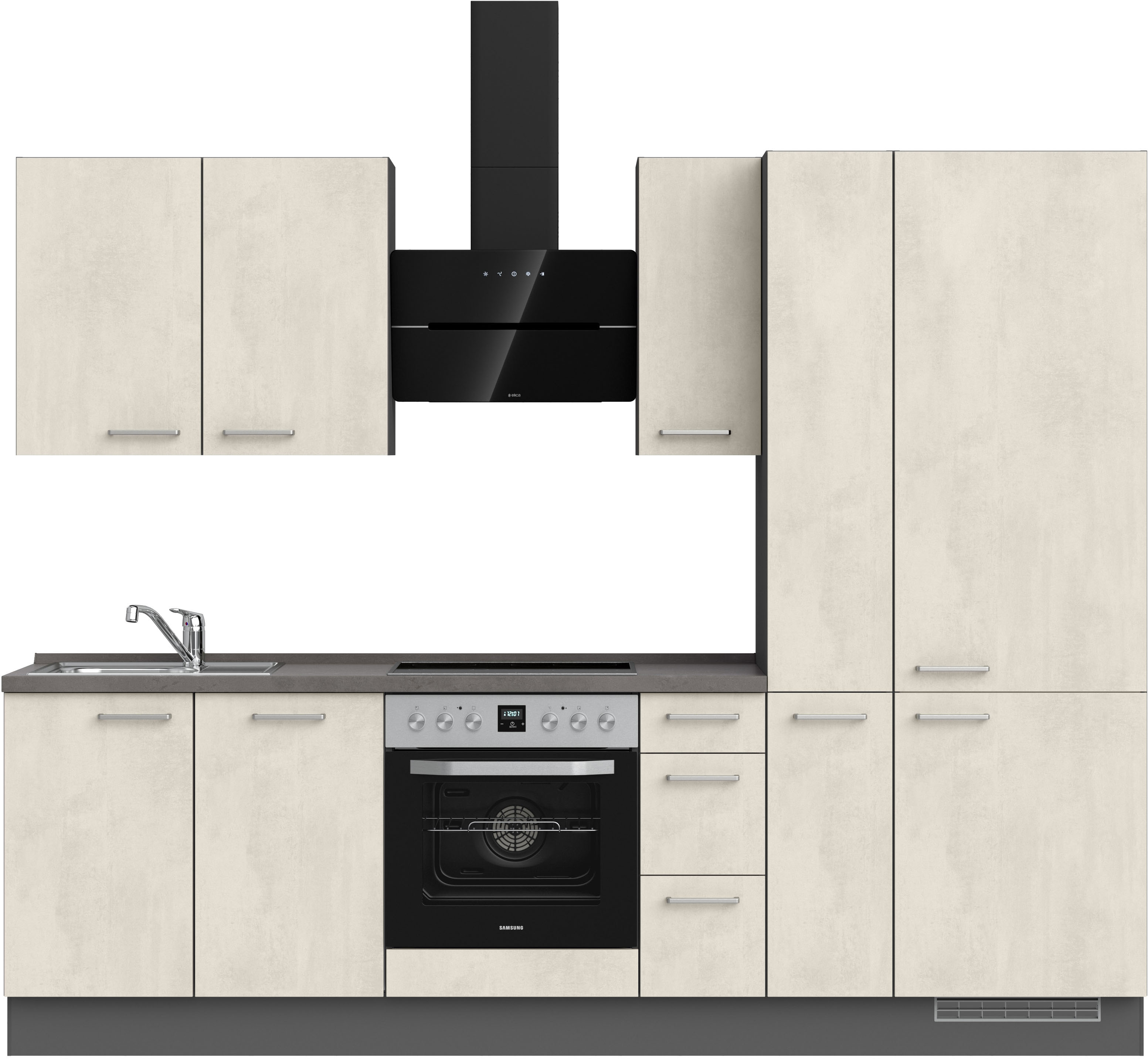nobilia Küchenzeile ""Riva II", NEU: individuell anpassbar mit gratis Profi-Beratung" vormontiert, Breite 270 cm, Ausrichtung wählbar, wahlw. mit E-Geräten