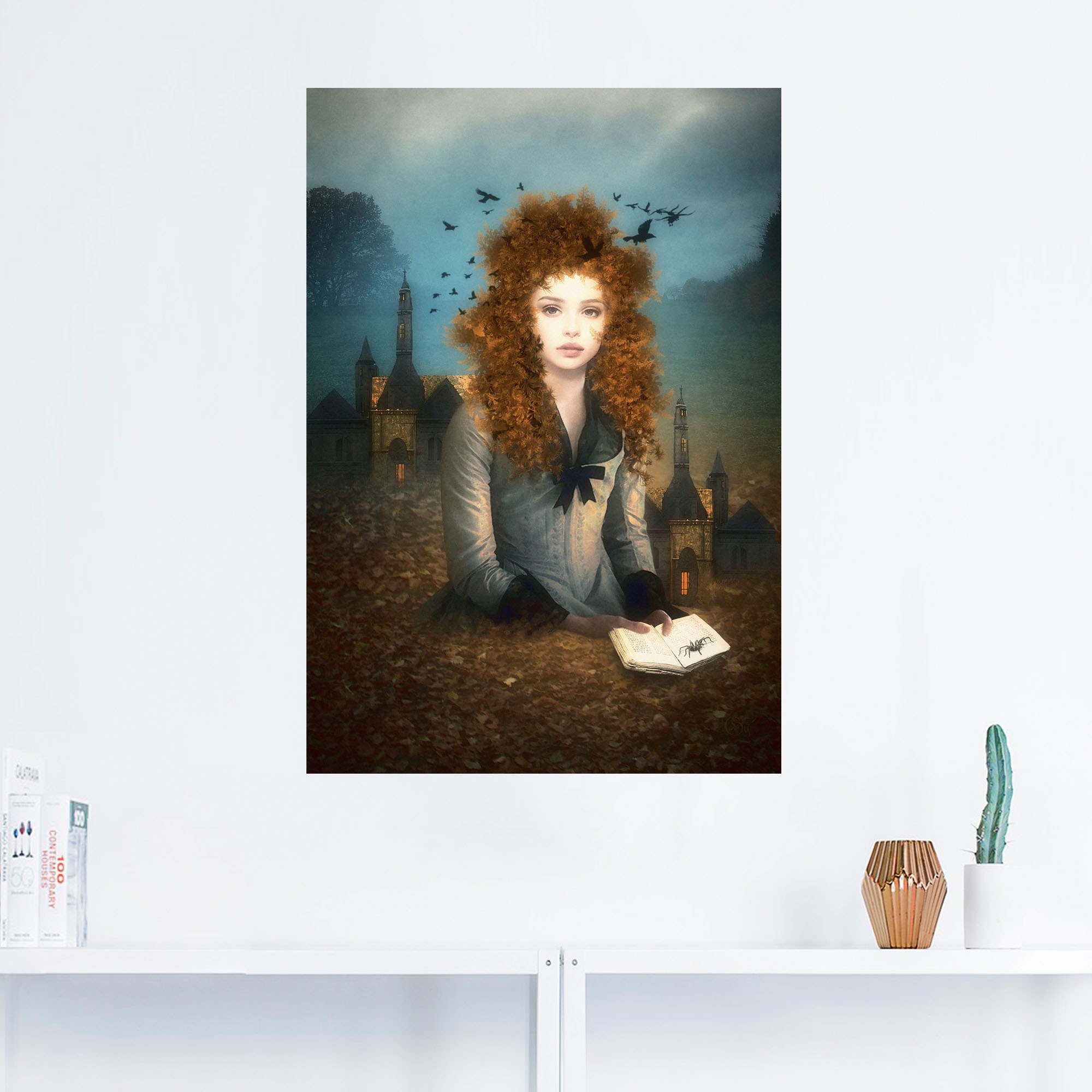 Artland Wandbild »Abendlektüre«, Dark Fantasy, Poster (1 Alubild, oder BAUR Wandaufkleber versch. als in | St.), kaufen Größen Leinwandbild