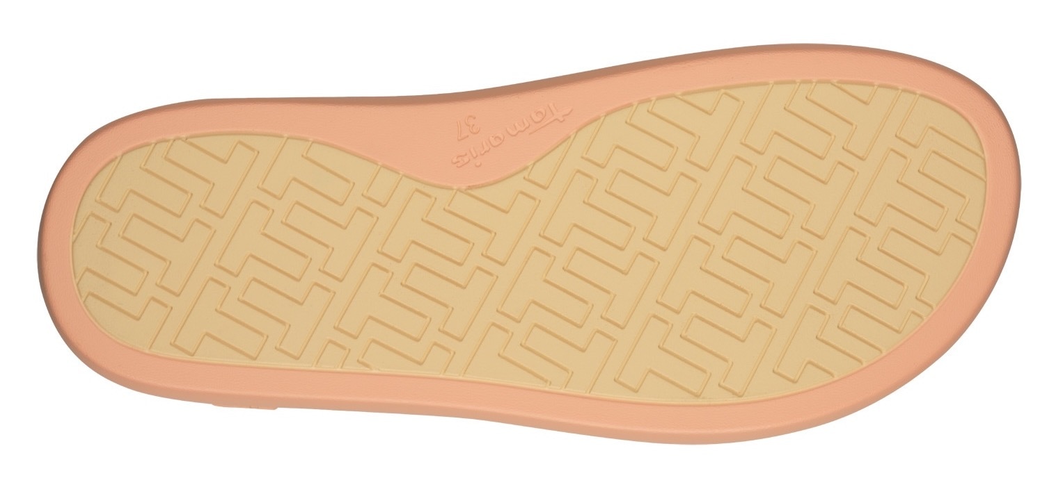 Tamaris Pantolette, Plateau, Sommerschuh, Schlappen mit kleinem Gummizug an der Bandage