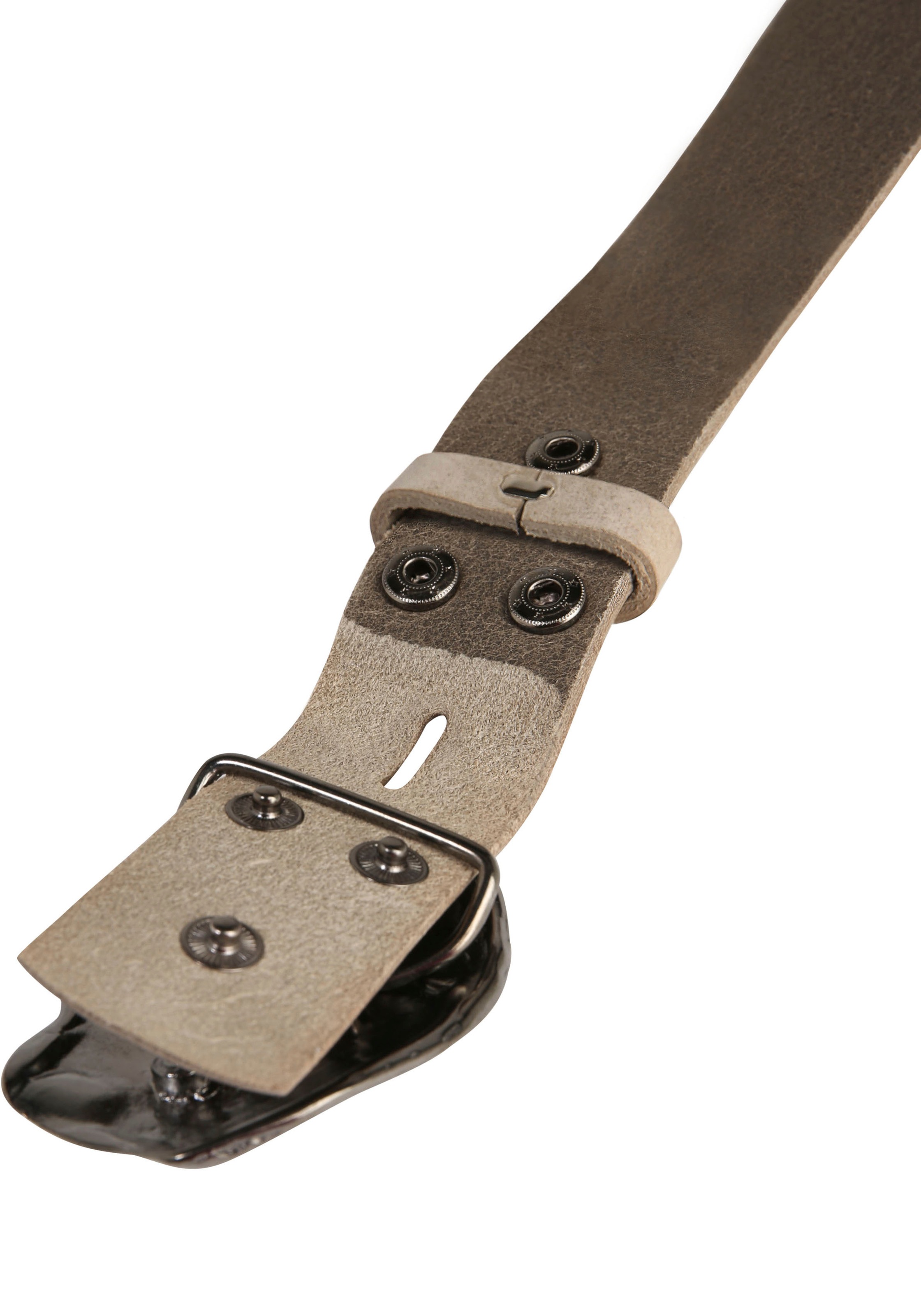Ledergürtel RETTUNGSRING GÜRTEL, Damen, Gr. 85, grau (hellgrau), Leder, unifarben, Gürtel Ledergürtel, mit austauschbarer Schließe »Auster Muschel Schwarz« 2