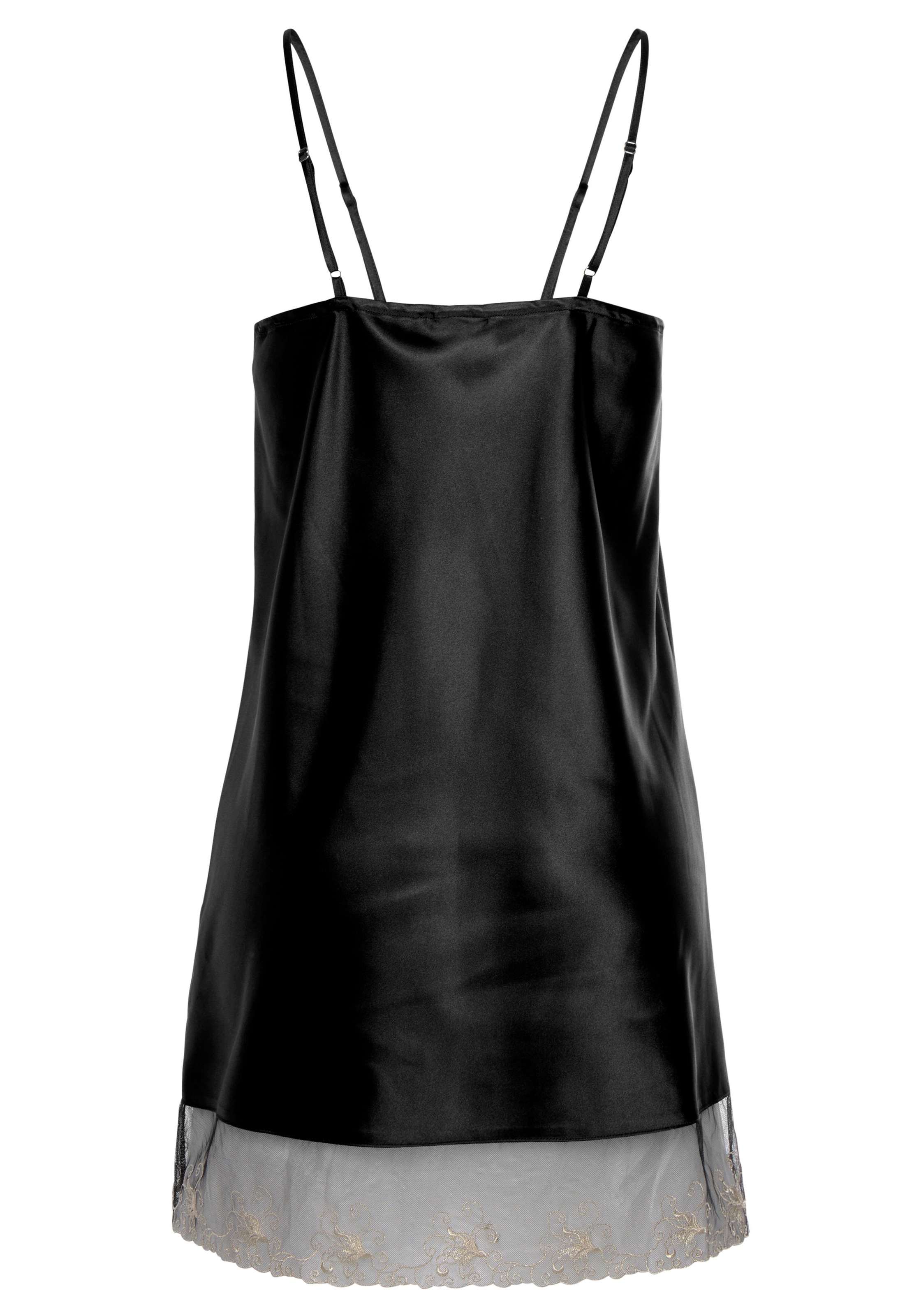 LASCANA Negligé mit Spitzenbesatz am Saum