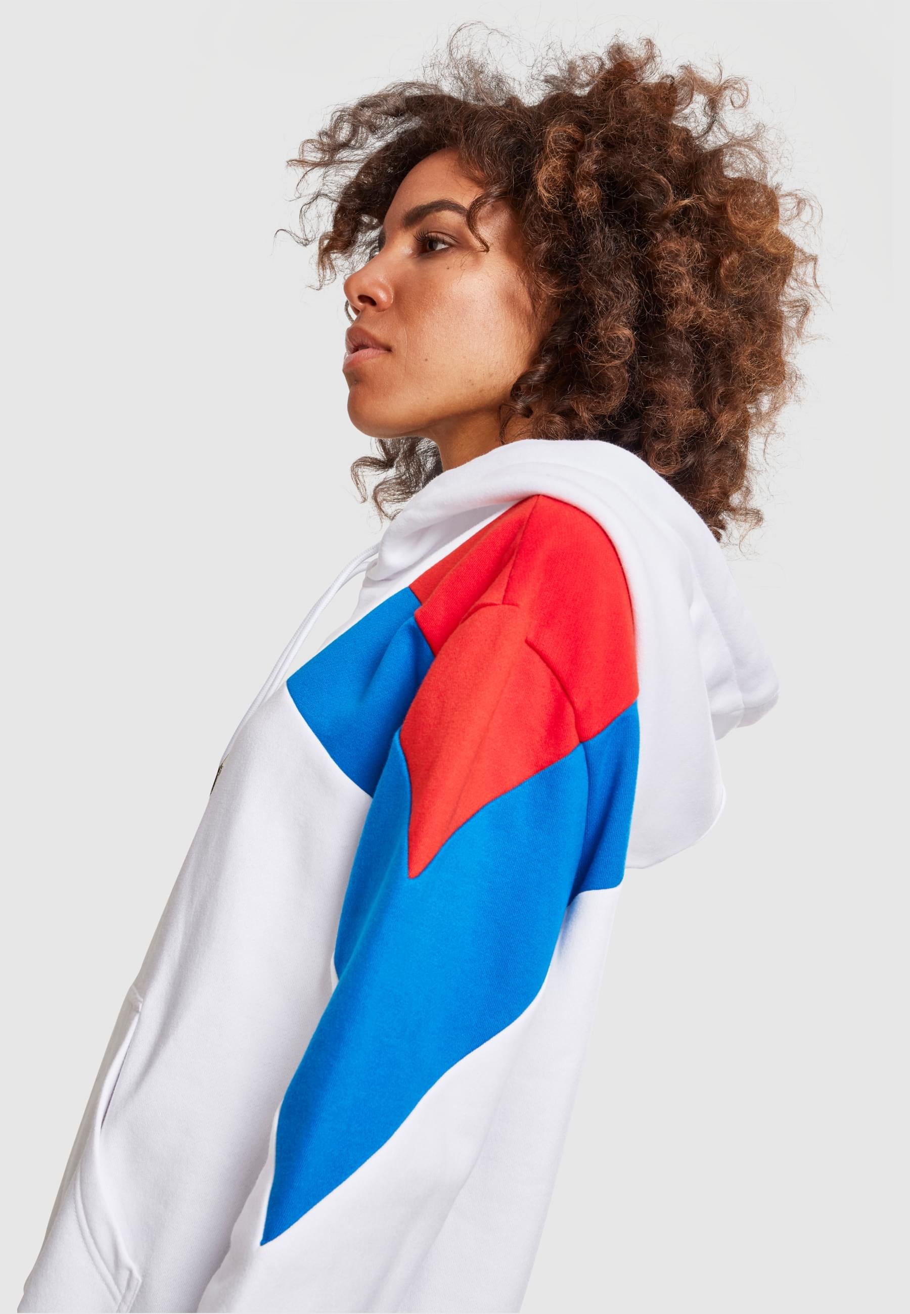 URBAN CLASSICS Rundhalspullover »Urban Classics Damen Ladies Oversize 3-Tone Block Hoody«, (1 tlg.)