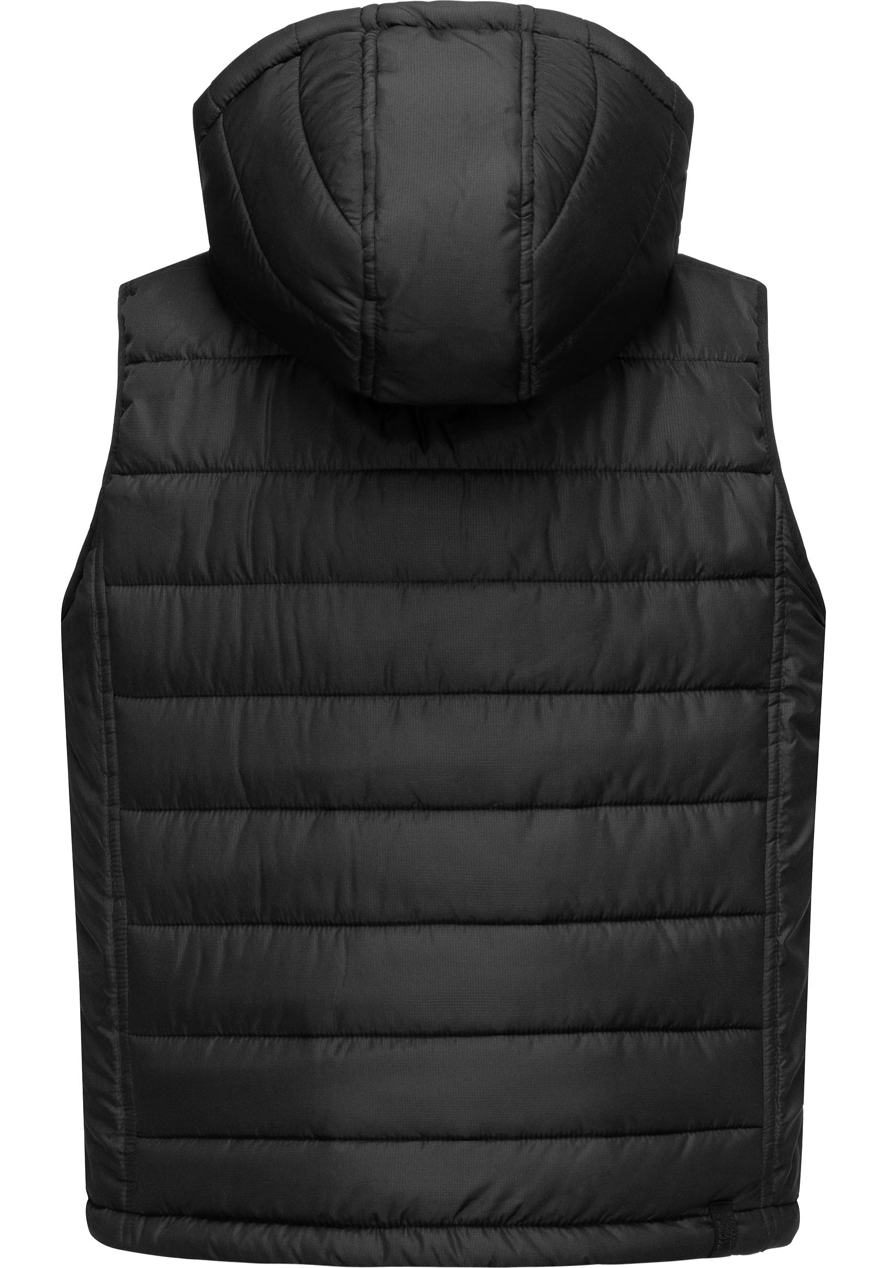Ragwear Steppweste »Vitek«, sportliche Outdoor-Weste mit abnehmbarer Kapuze