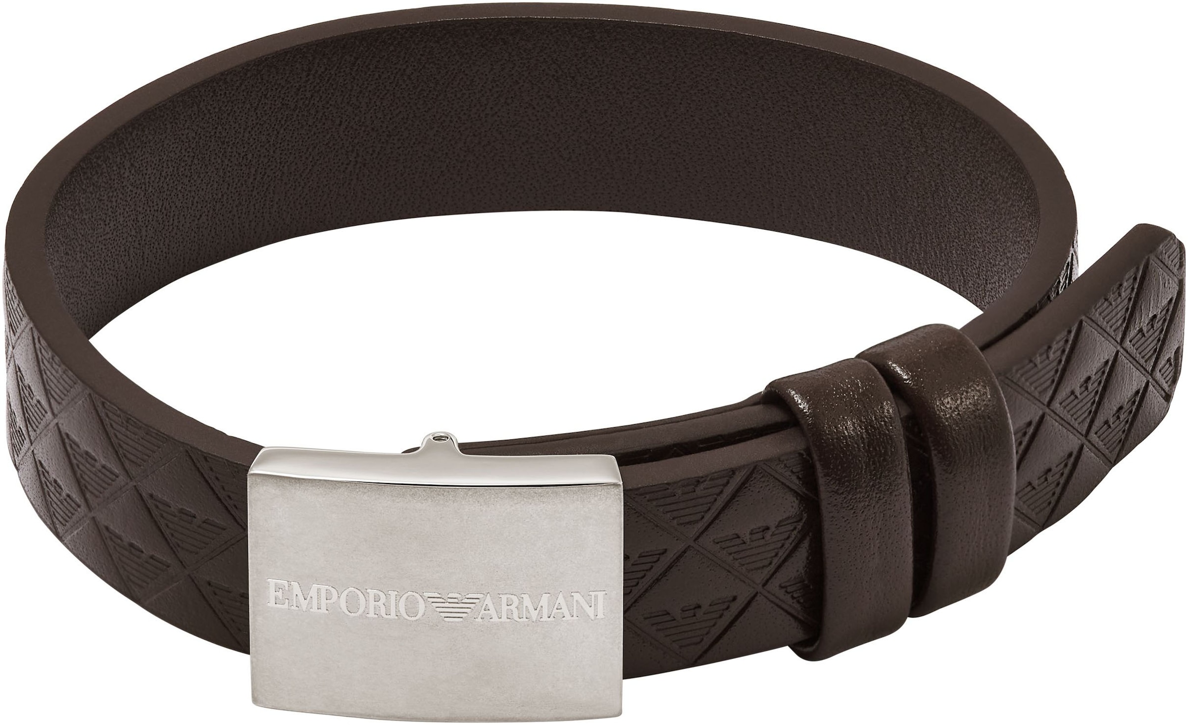 Emporio Armani Lederarmband »Schmuck Geschenk Edelstahl Armschmuck Armkette, EGS3135040«