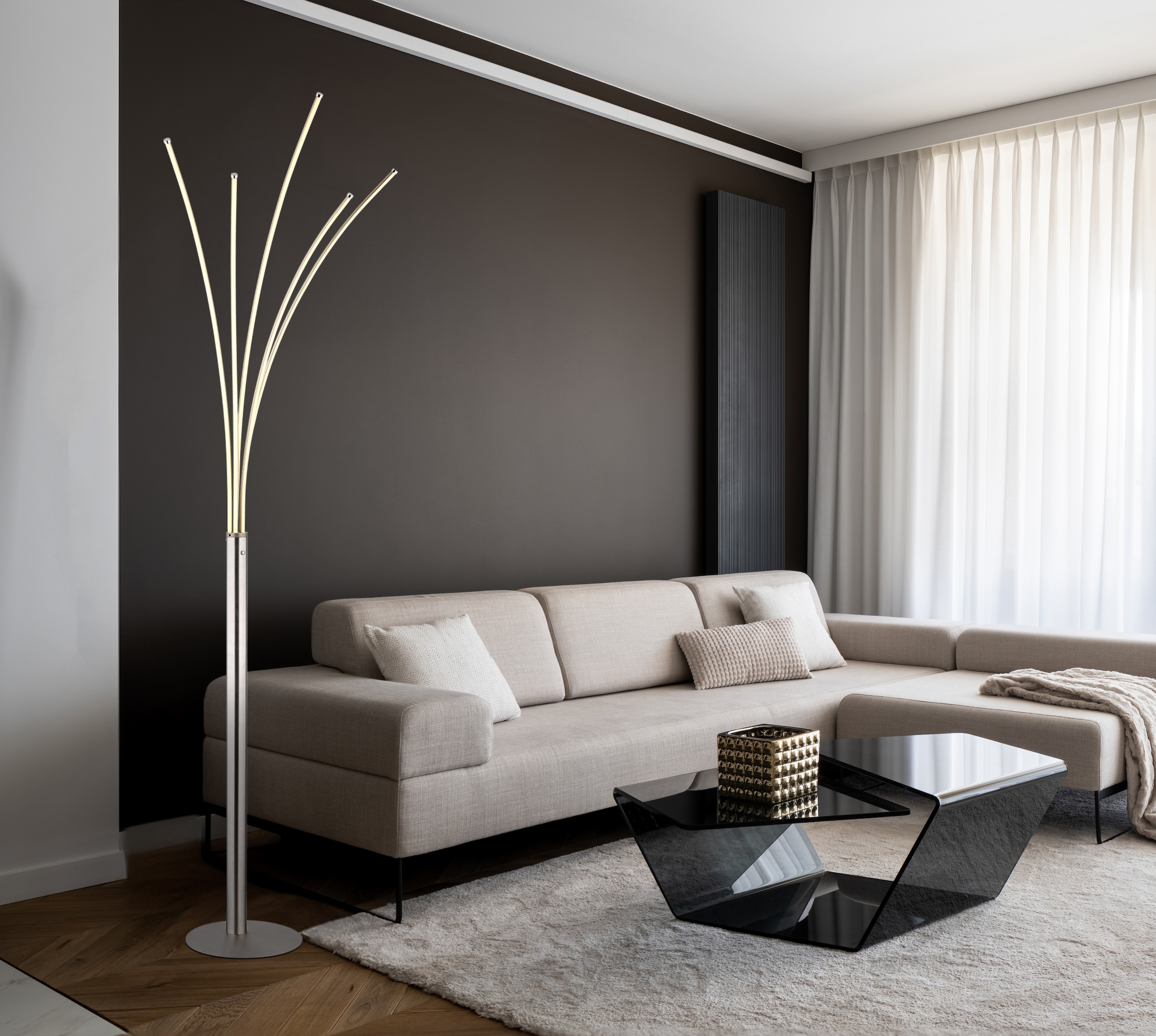 GLOBO LIGHTING LED Stehlampe »BIZZY«, Leuchtmittel LED-Modul | LED fest integriert, Stehleuchte/Wohnzimmer/Schlafzimmer/Flur