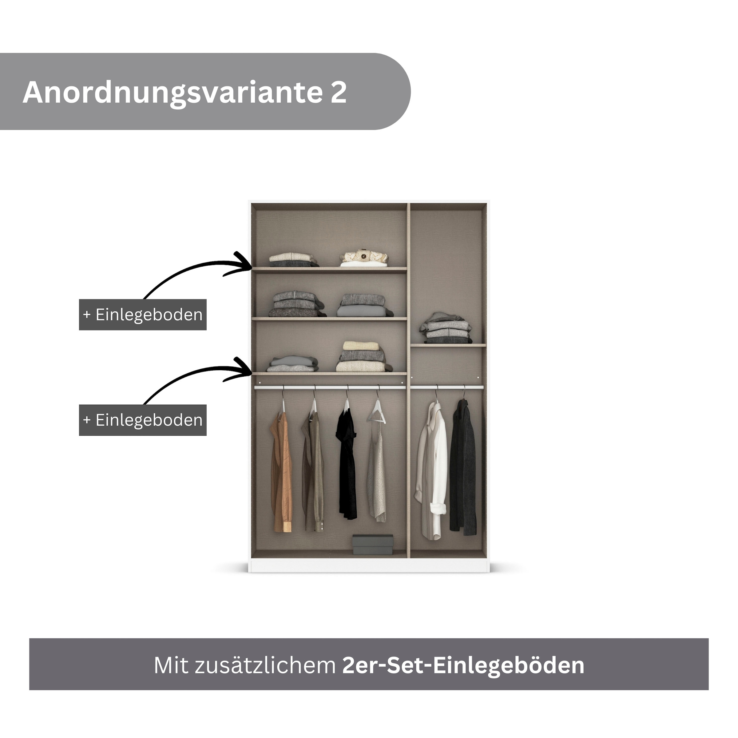 rauch Drehtürenschrank »Kleiderschrank Schrank Garderobe AGORDO mit Dekor- oder Hochglanzfront«, (in zwei Griff-Farben), durchdachte Innenausstattung, in 6 Breiten und 2 Höhen MADE IN GERMANY