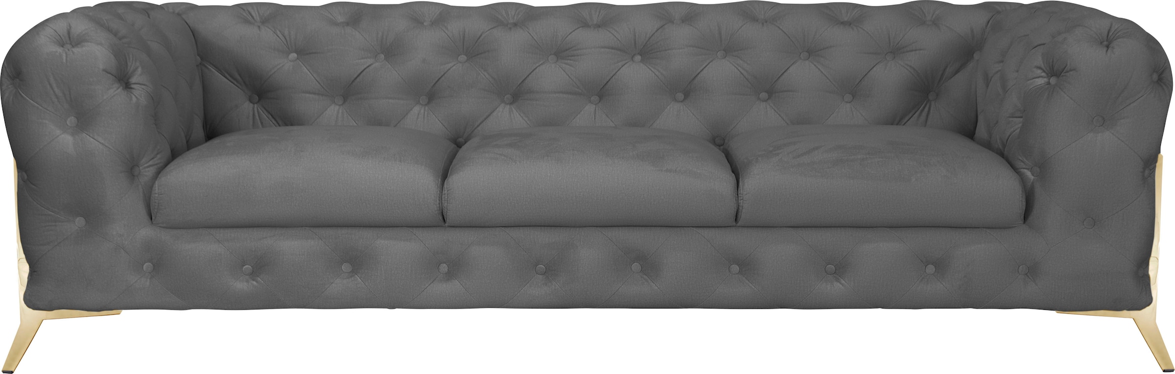 Leonique Chesterfield-Sofa "Amaury", aufwändige Knopfheftung, moderne Chesterfield Optik, Fußfarbe wählbar