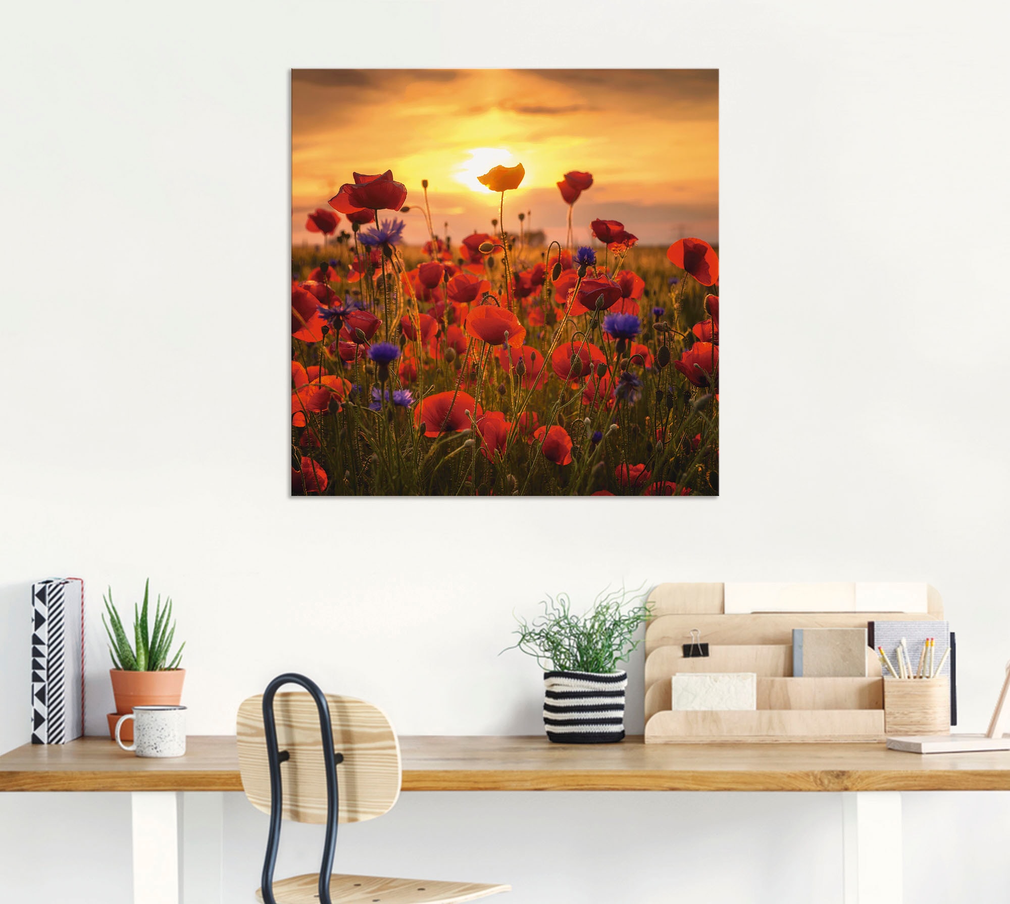 Artland Wandbild »Mohnblumen im Abendlicht«, Blumen, (1 St.), als Alubild, Outdoorbild, Leinwandbild, Poster, Wandaufkleber