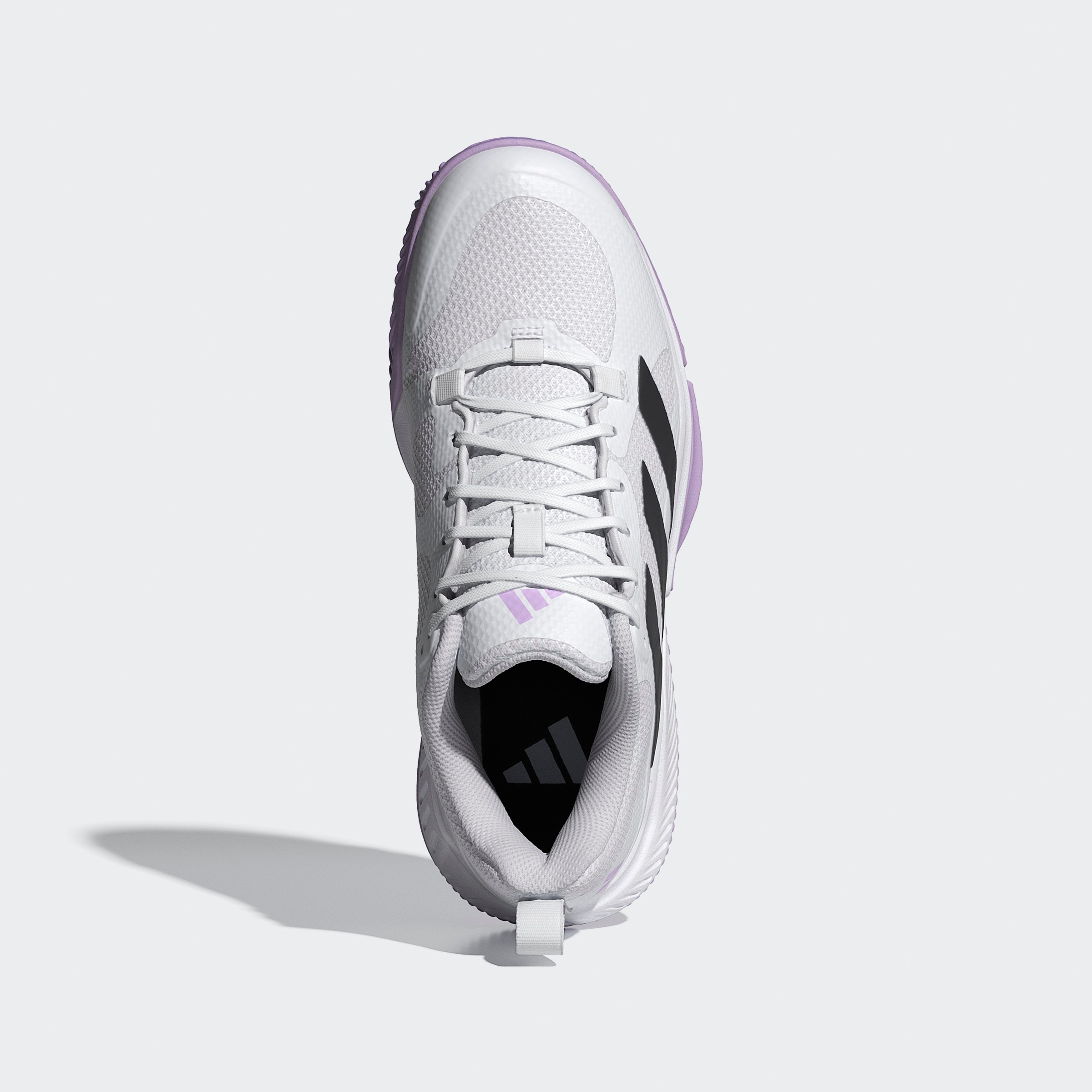 Hallenschuh ADIDAS PERFORMANCE "COURT TEAM BOUNCE 2.0", Damen, Gr. 39, weiß (cloud weiß, core schwarz, powder plum), Synthetik, Textil, Schuhe Hallenschuh, Volleyballschuh 3