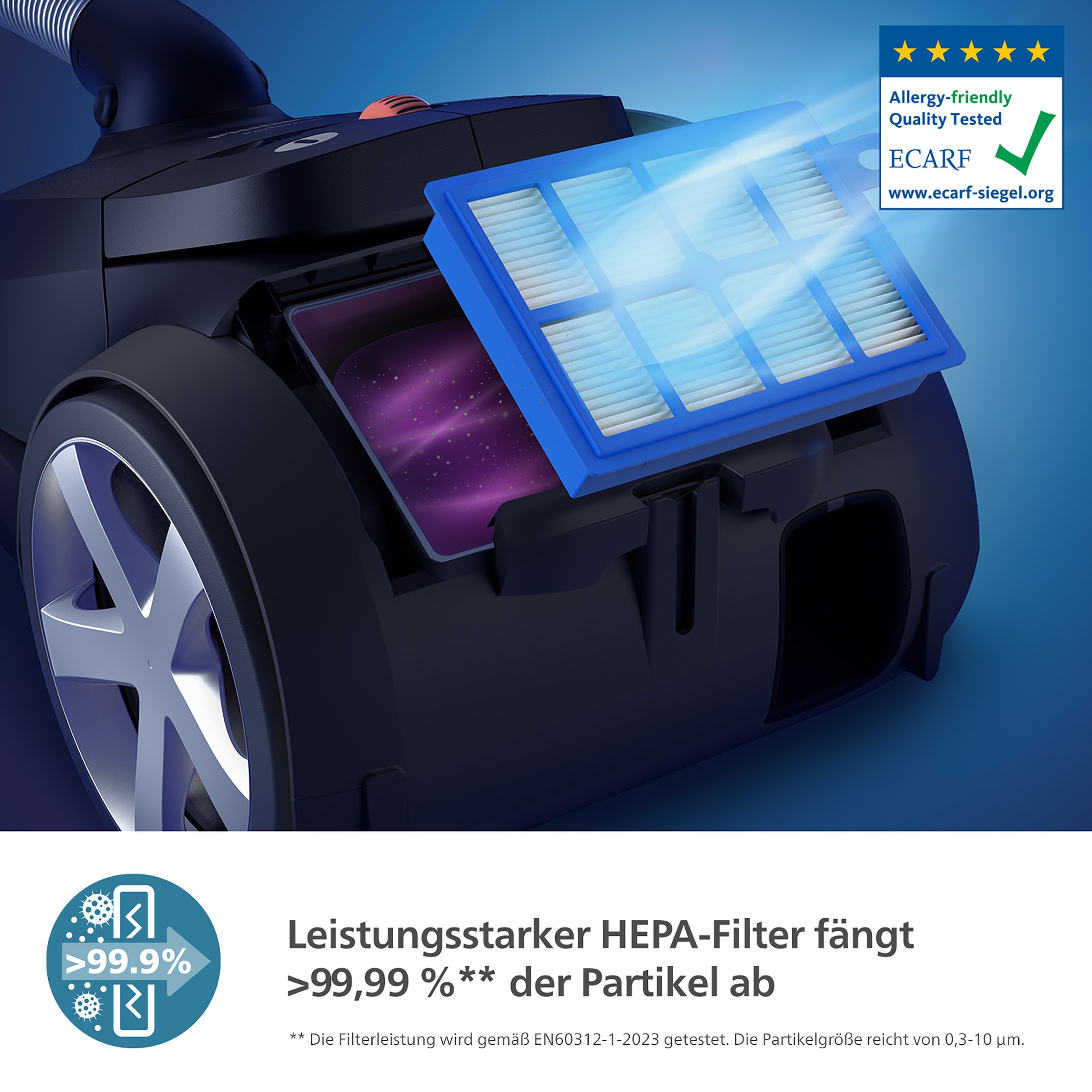 Philips Bodenstaubsauger »XD6142/12 6000 Serie, der Tierfreund mit spezieller Mini-Pet-Düse«, 900 W, mit Beutel, HEPA-Allergiefilter, TriActive+ LED-Düse, 4 l; Tiefschwarz glänzend