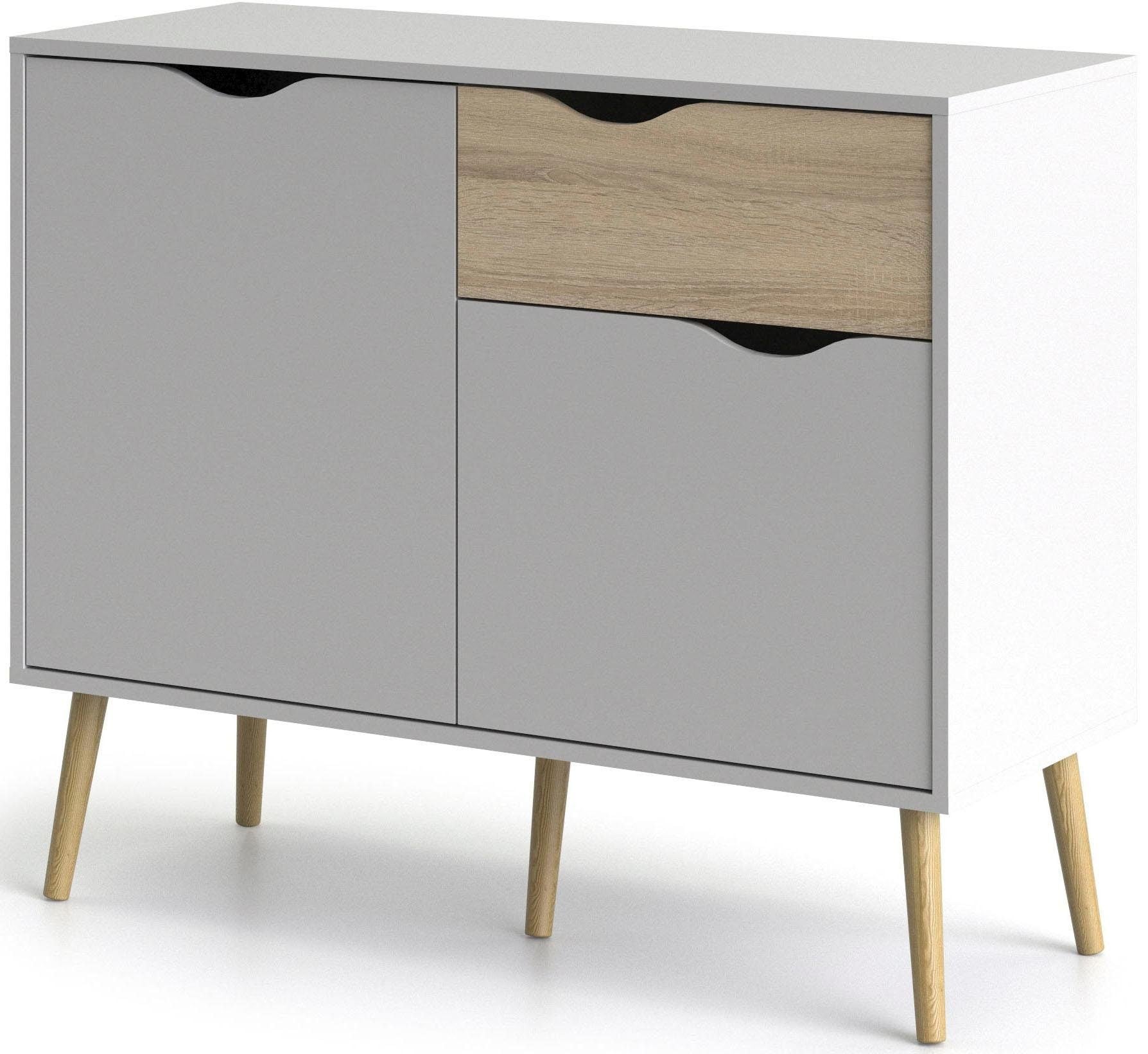 andas Sideboard »Oslo Aufbewahrung, Schubladenschrank«, Kommode mit 2 Türen, 1 Schublade, Breite 99 cm, Höhe 81 cm